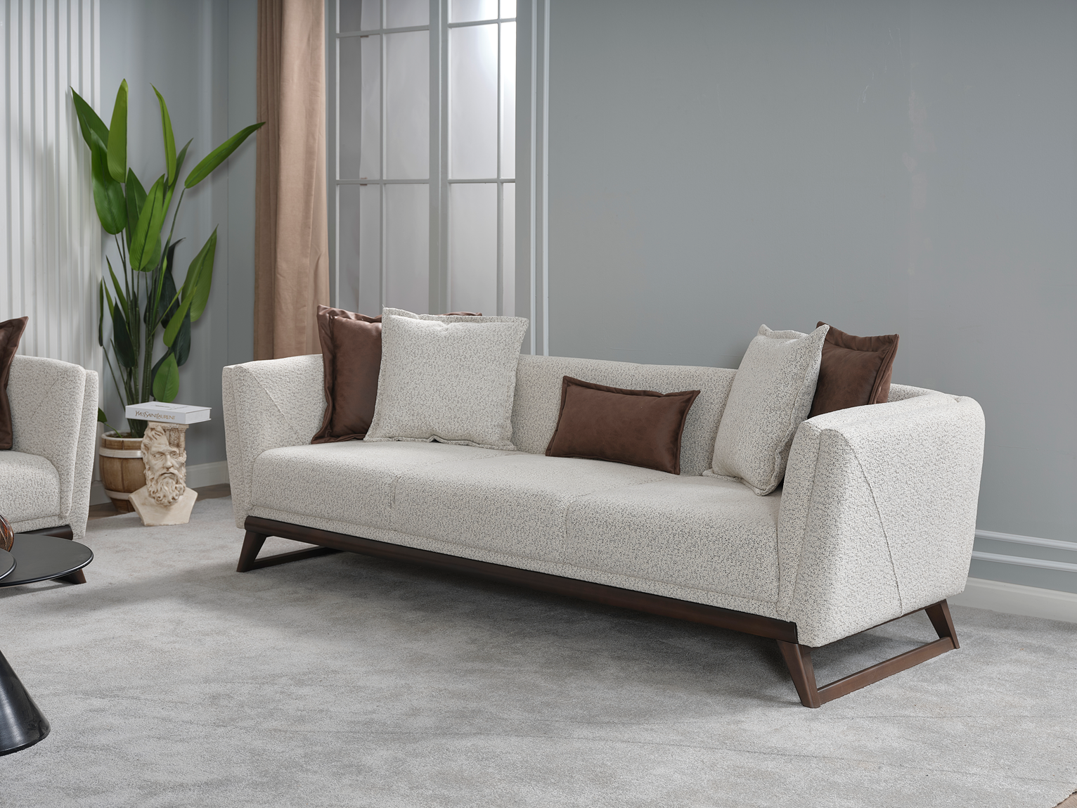 Netline Home Interior Ramada 3 Seater Sofa with plush cushions and modern design, perfect for stylish everyday comfort.