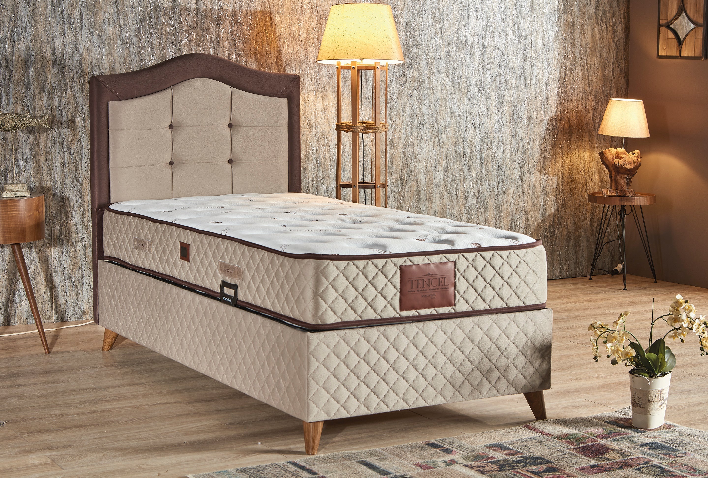 Tencel bed set by Netline Home Interior featuring soft, stylish bedding in neutral tones for a cozy bedroom decor.