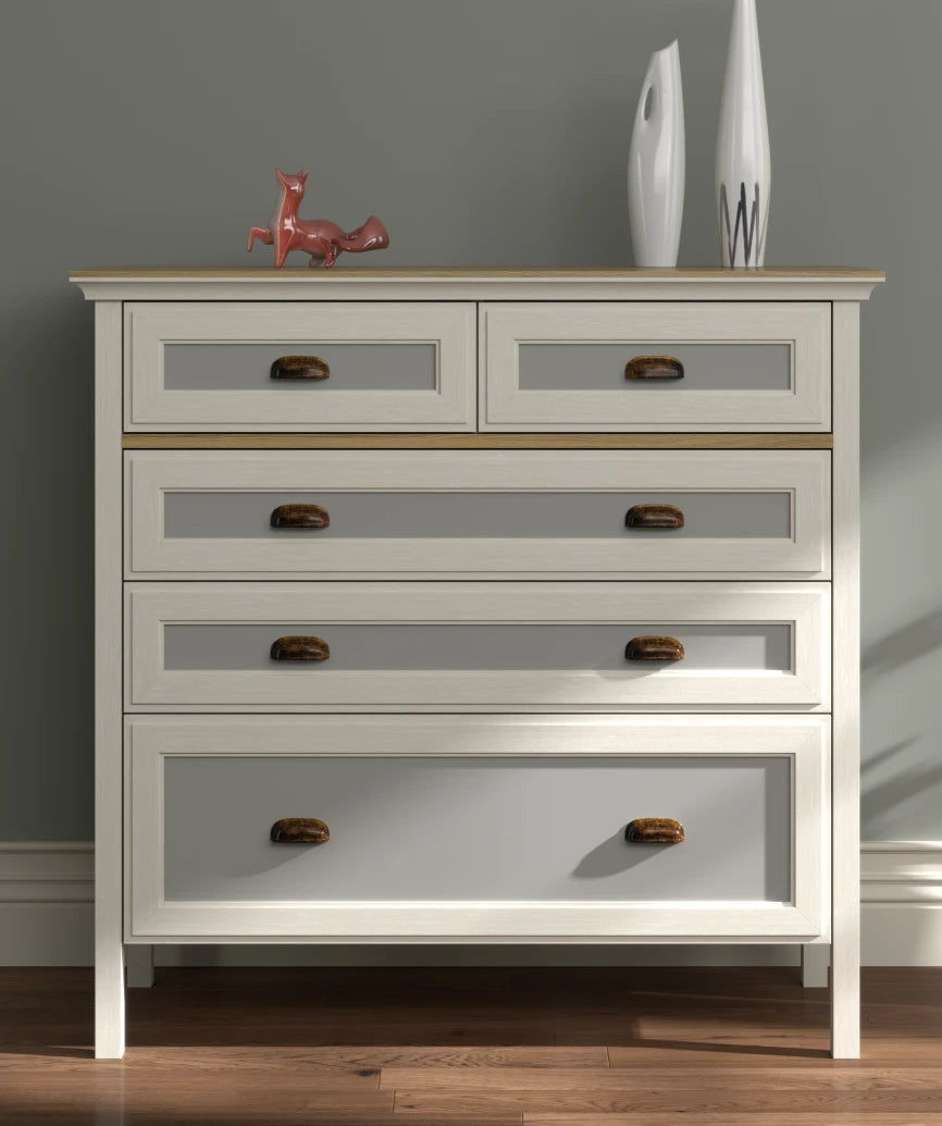 Zaranto Premium Moonstone 5-Drawer Dresser - Moonstone Dresser Made in Turkey to Order for UK Bedroom Interiors - Moonstone dresser by Netline Home Interior