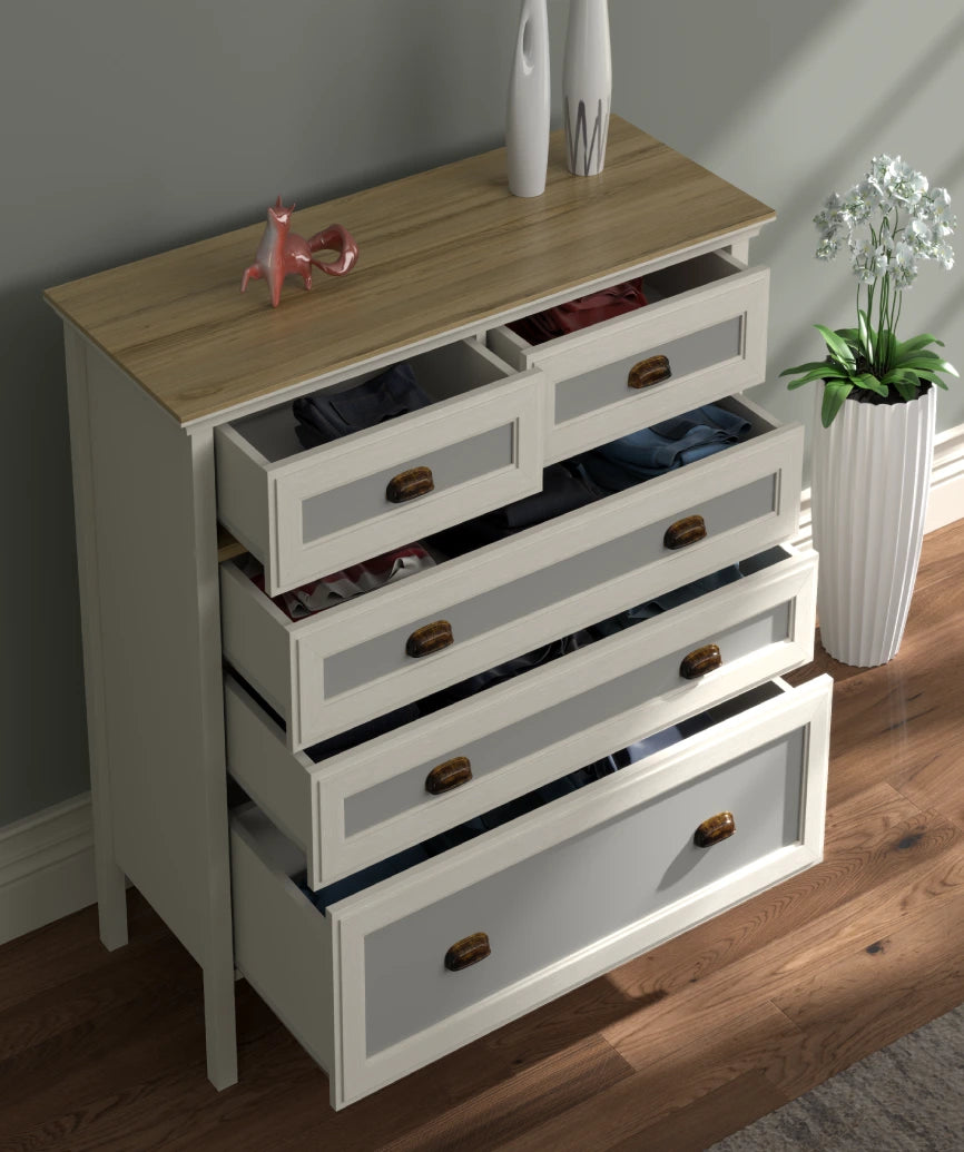 Zaranto Premium Moonstone 5-Drawer Dresser - Moonstone Dresser Made in Turkey to Order for UK Bedroom Interiors - Moonstone dresser by Netline Home Interior