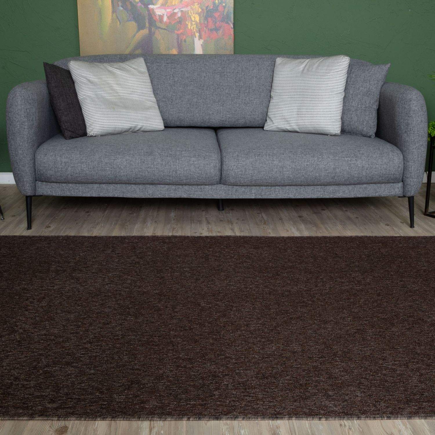 Flex Brown Low Pile Solid Rug