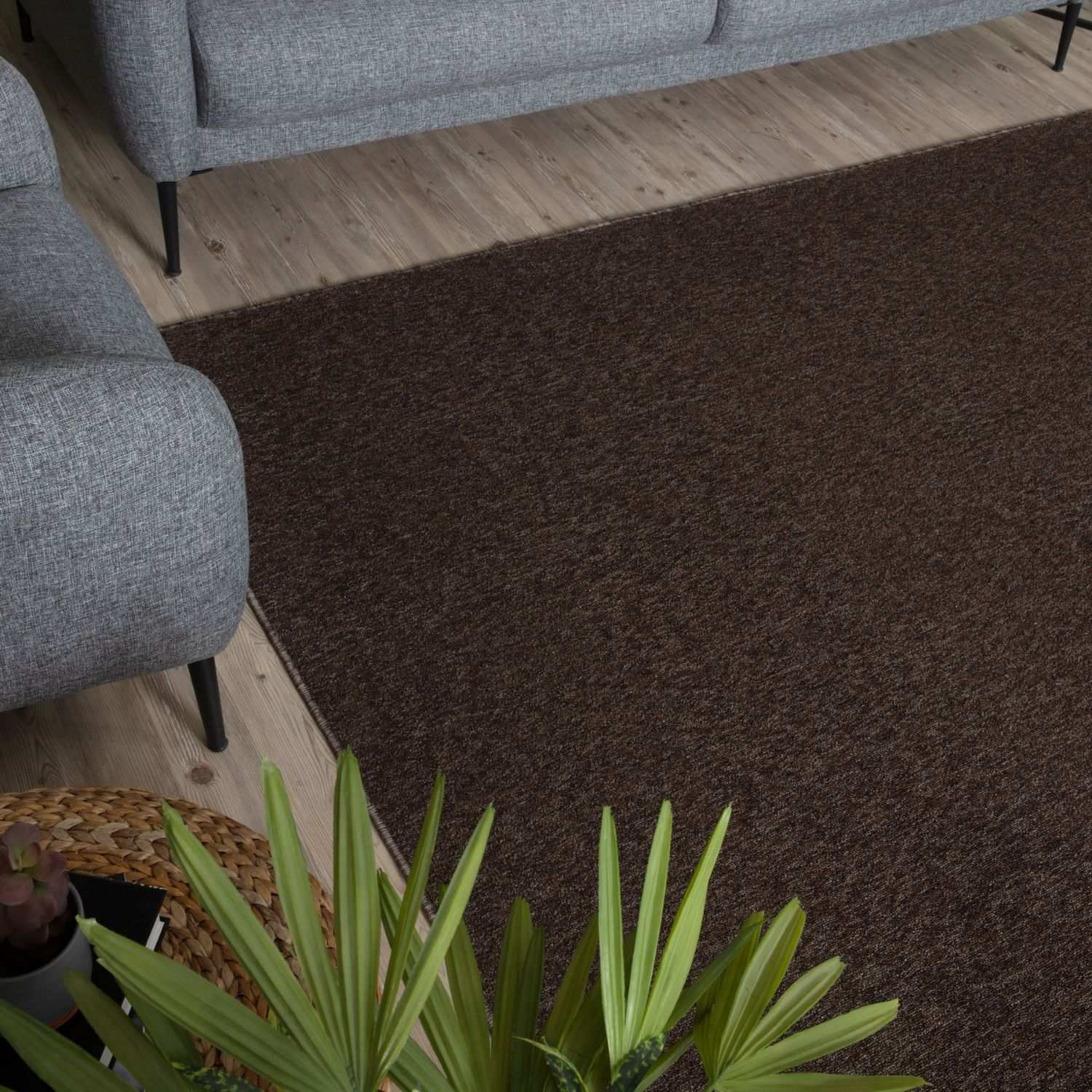 Flex Brown Low Pile Solid Rug