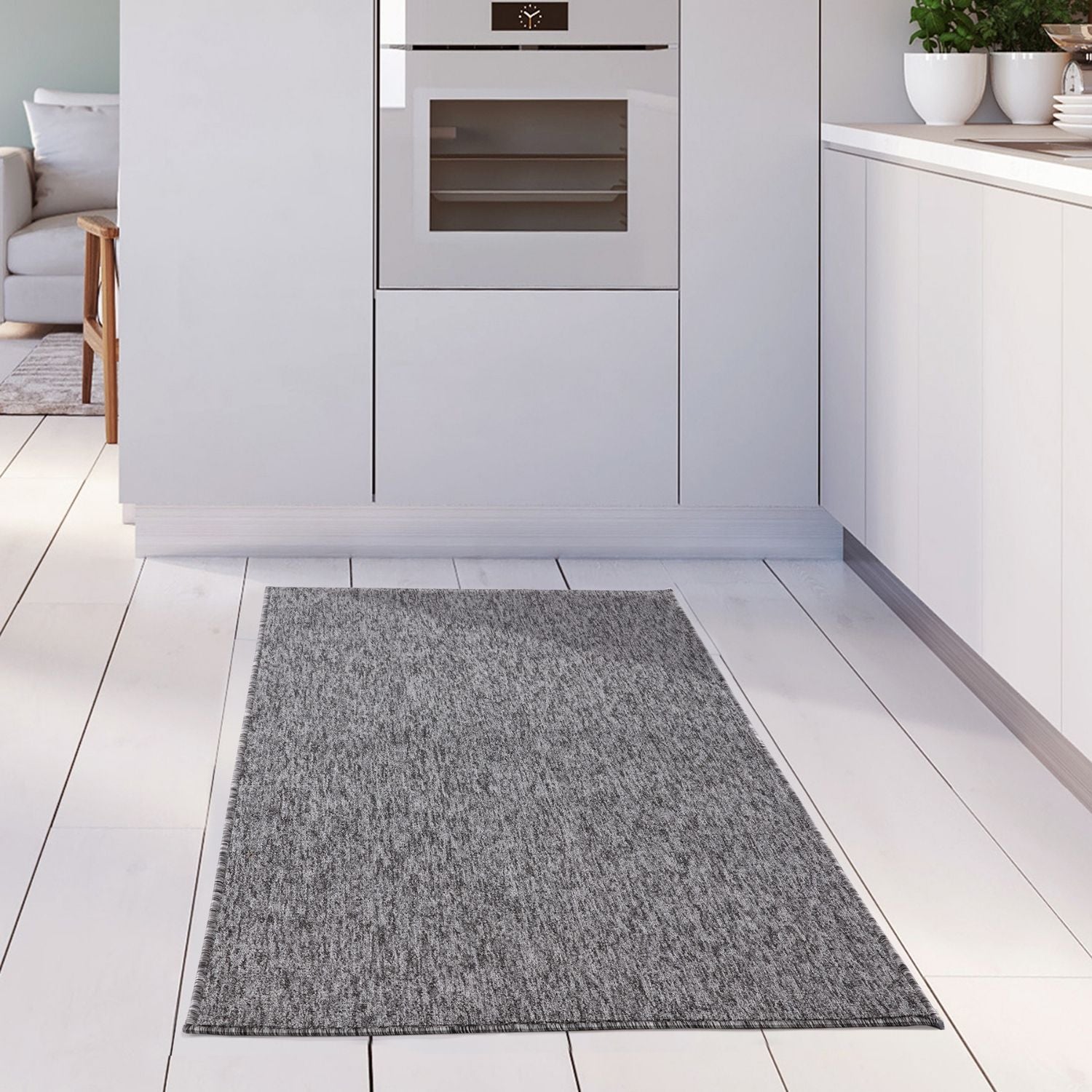 Flex Grey Low Pile Solid Rug