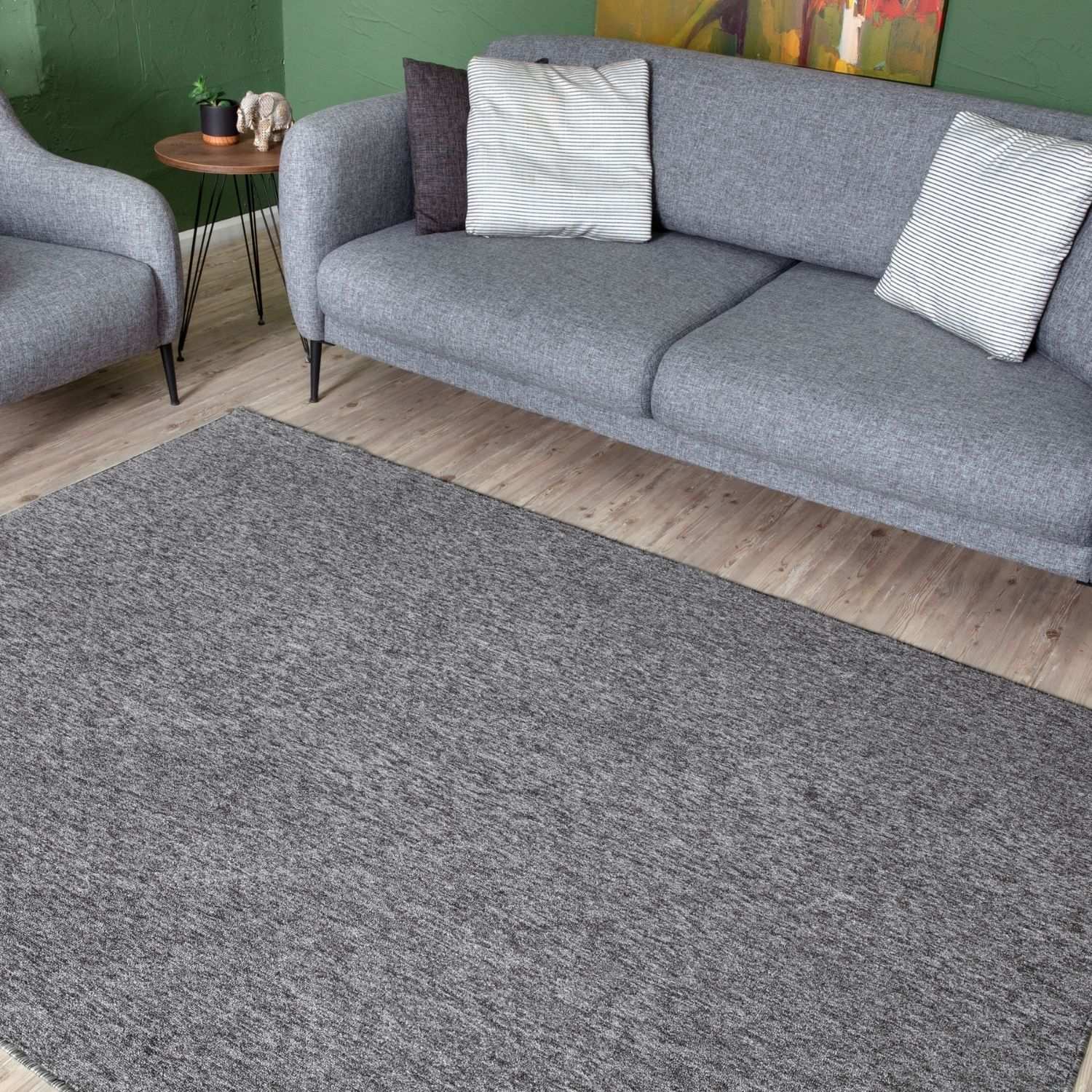 Flex Grey Low Pile Solid Rug