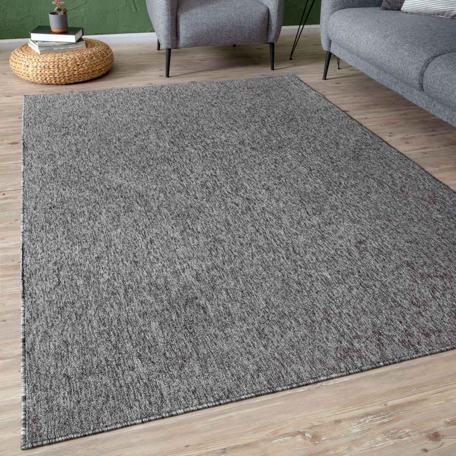 Flex Grey Low Pile Solid Rug