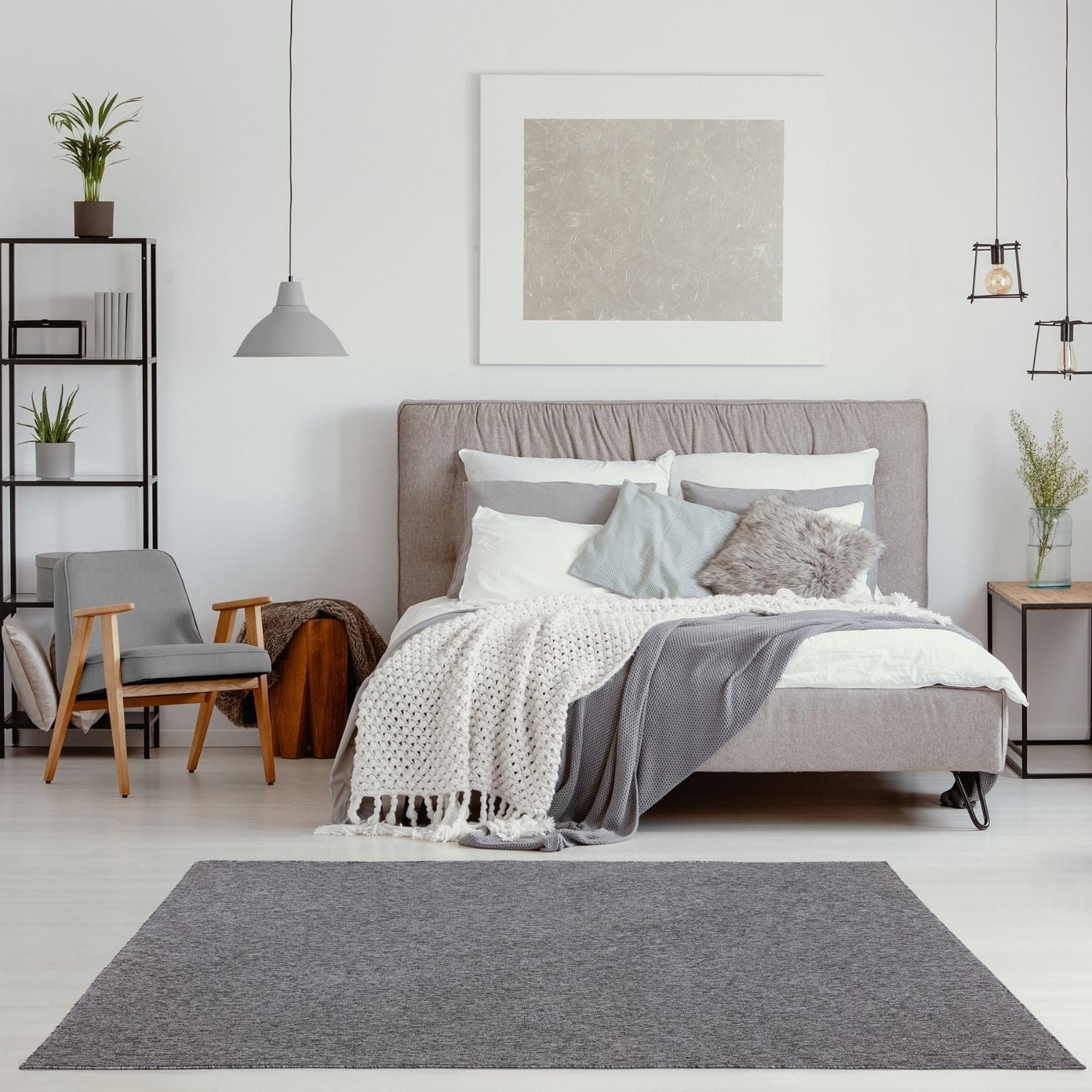 Flex Grey Low Pile Solid Rug