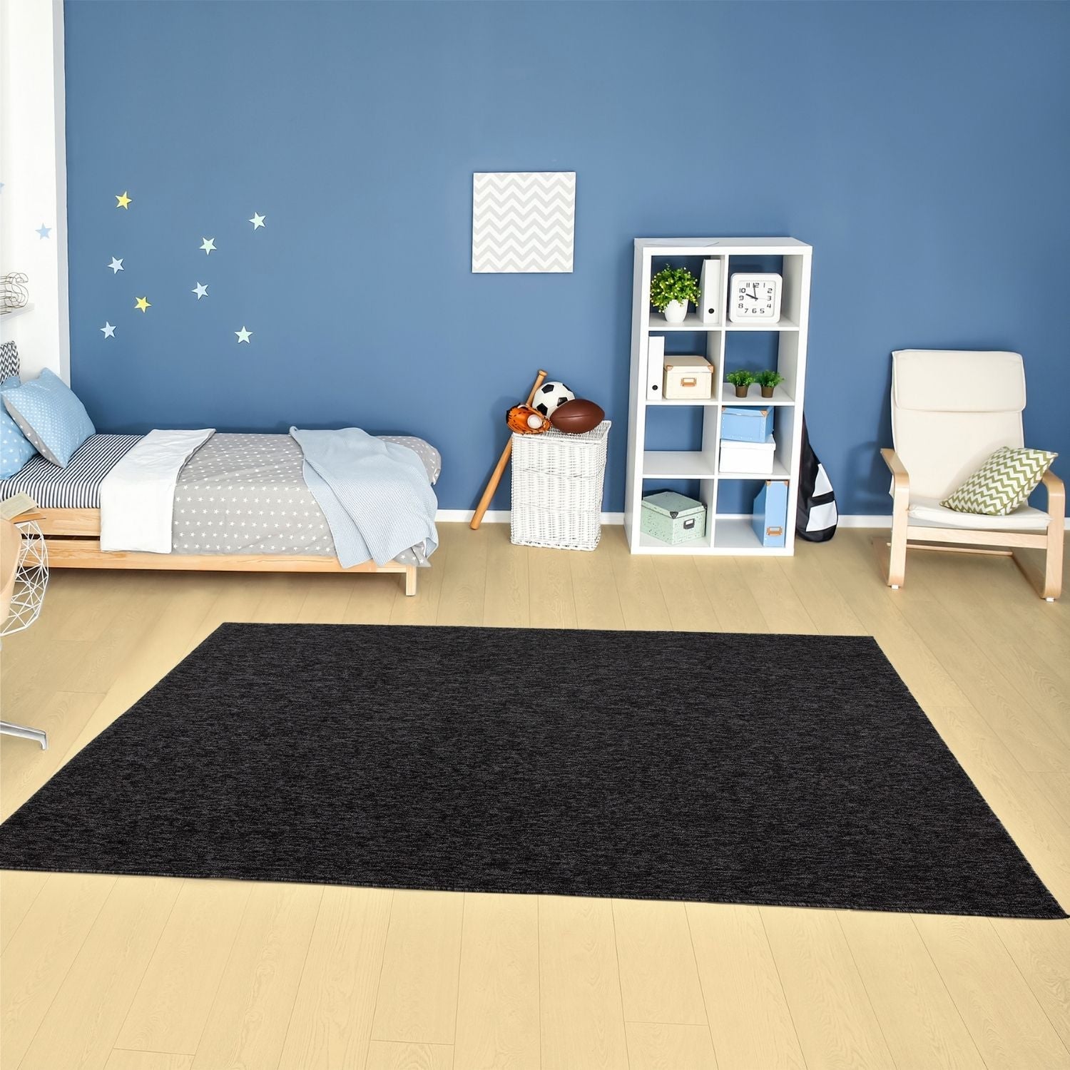 Flex Dark Grey Low Pile Solid Rug