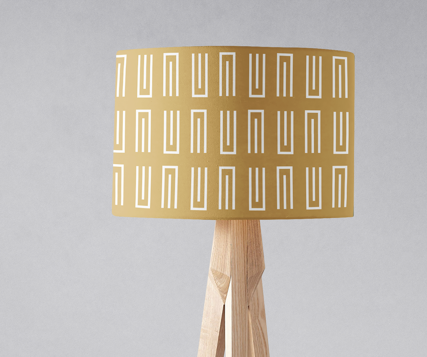 Gold and White Geometric Lampshade – Ceiling & Table Compatible