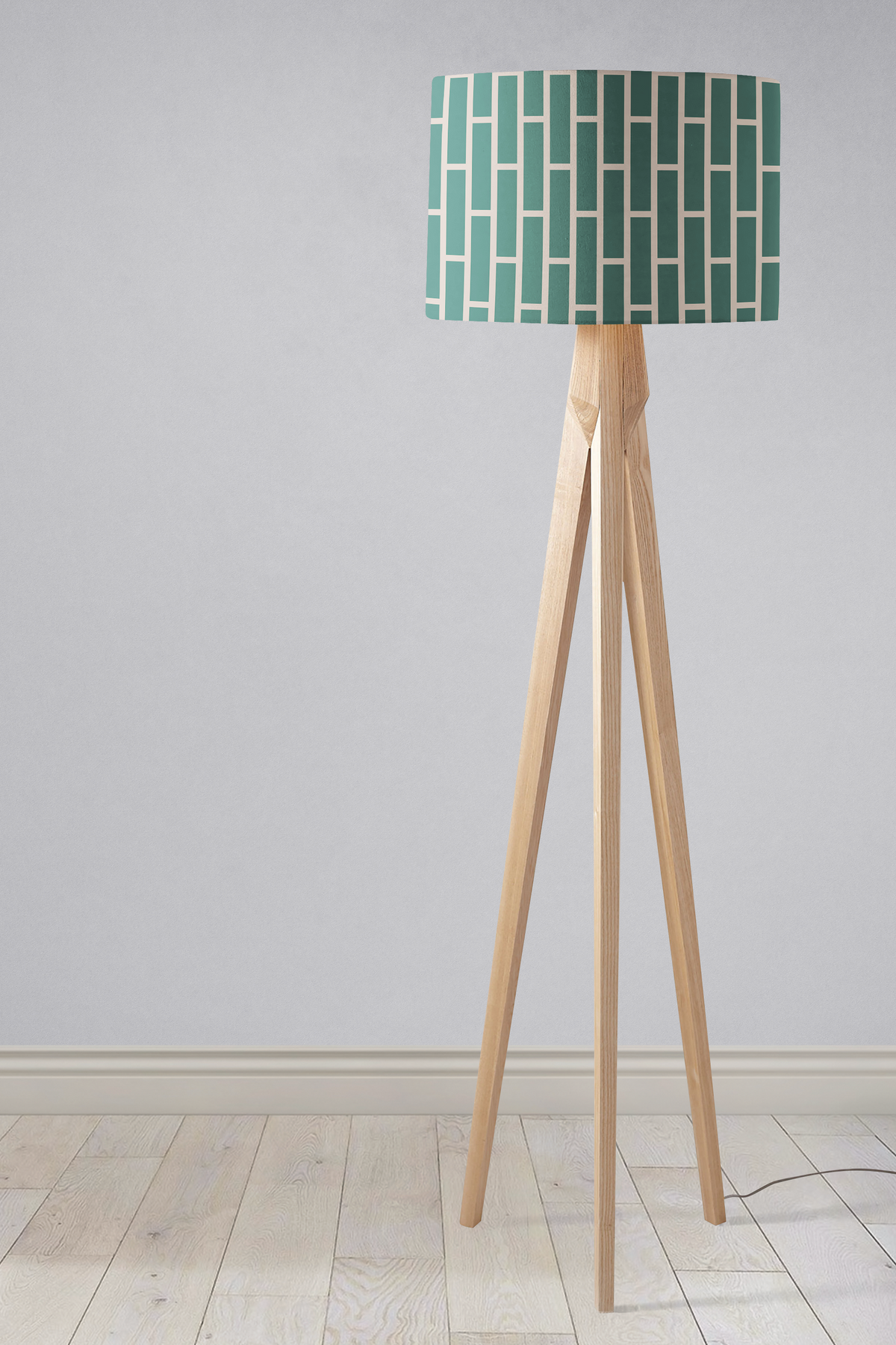 Green and Beige Geometric Lampshade – Ceiling & Table Compatible