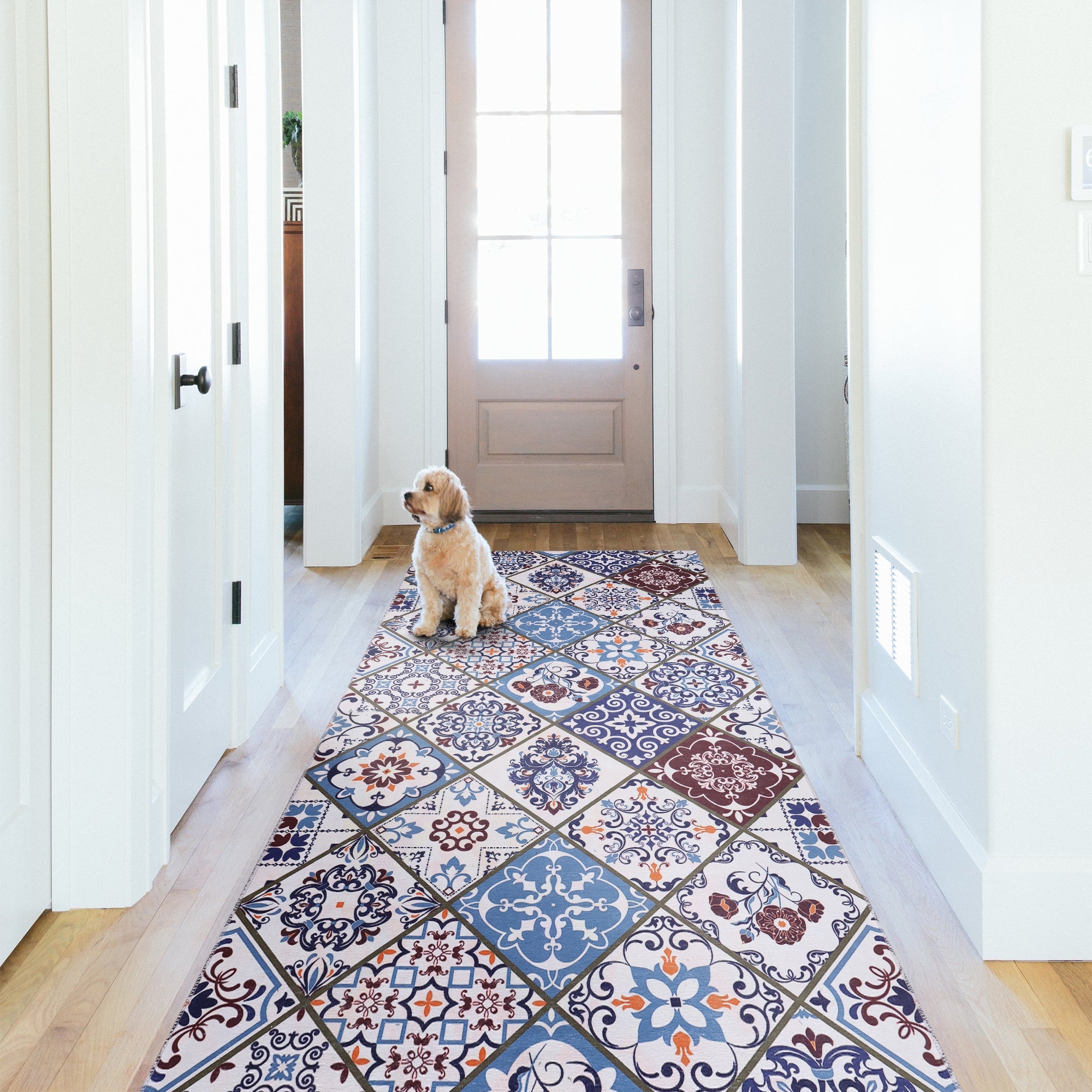 Netline Home Rugs Depot Modern Beige Floral Washable Rug Design 4002