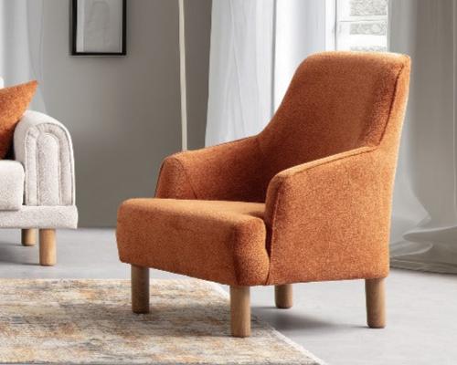 Netline Home Interior Panama Armchair with plush upholstery and wooden legs, ideal for comfortable accent seating in living spaces.