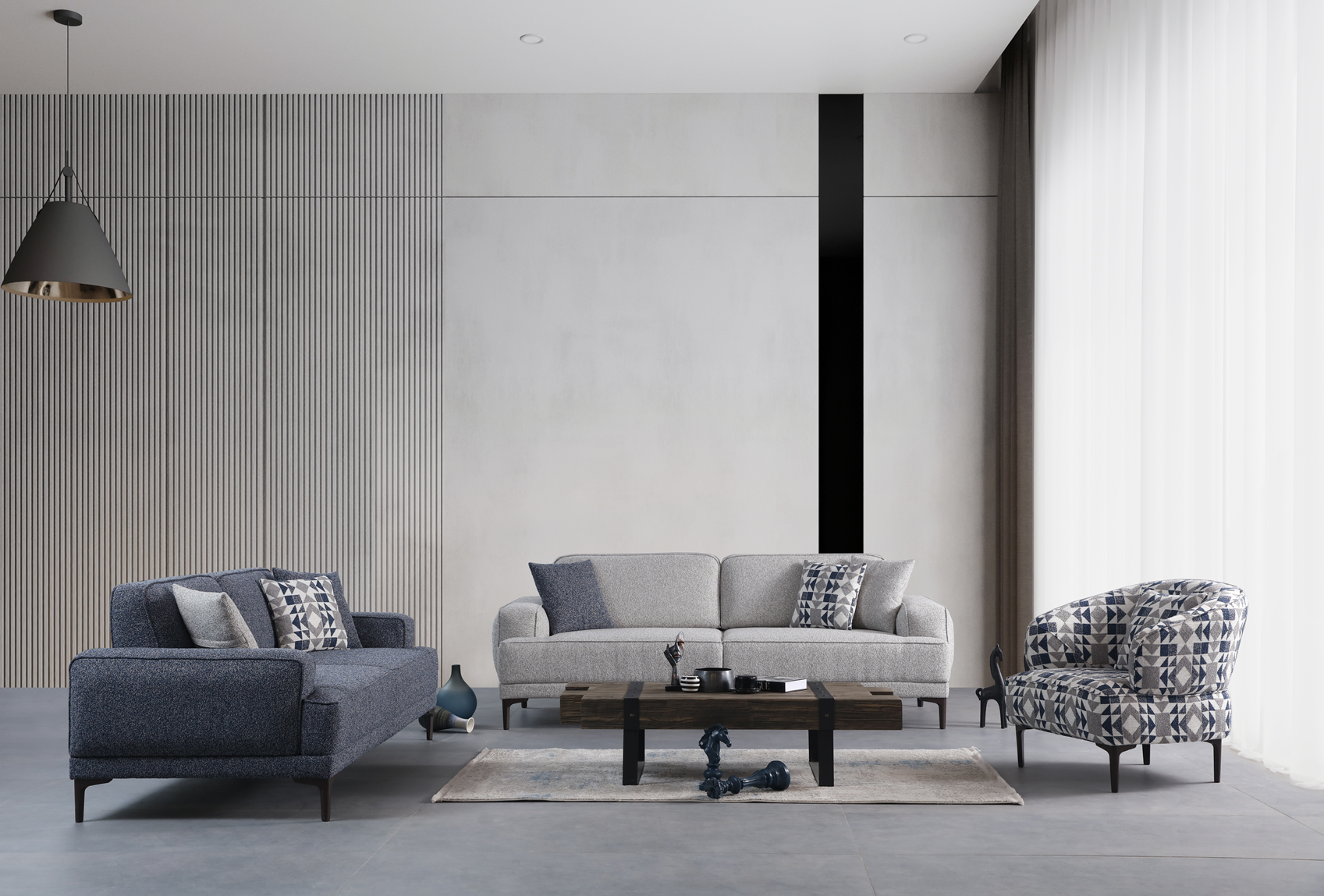 Modern Sofya sofa set by Netline Home Interior, showcasing plush cushions and sleek design for contemporary living rooms.