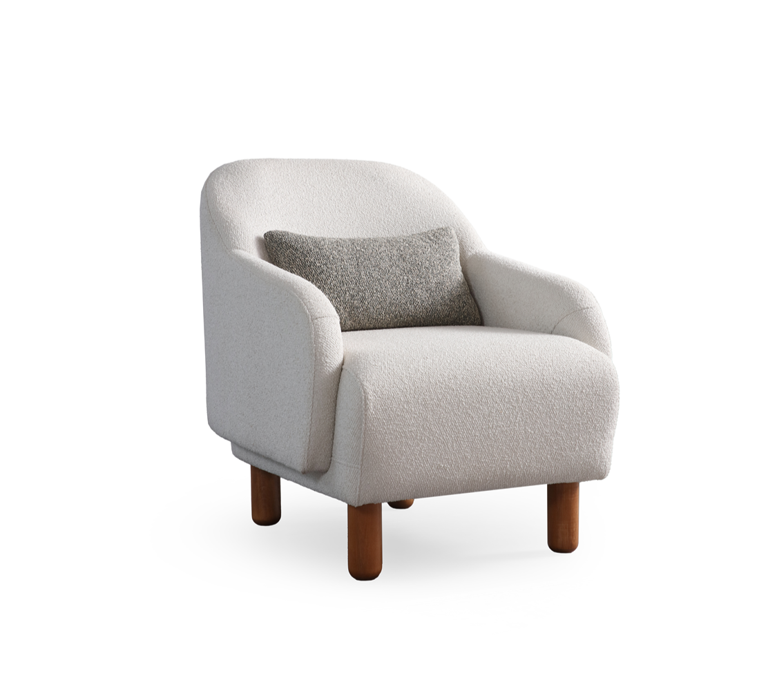 Netline Home Interior Lisa armchair with plush fabric upholstery and modern design, perfect for comfortable accent seating.