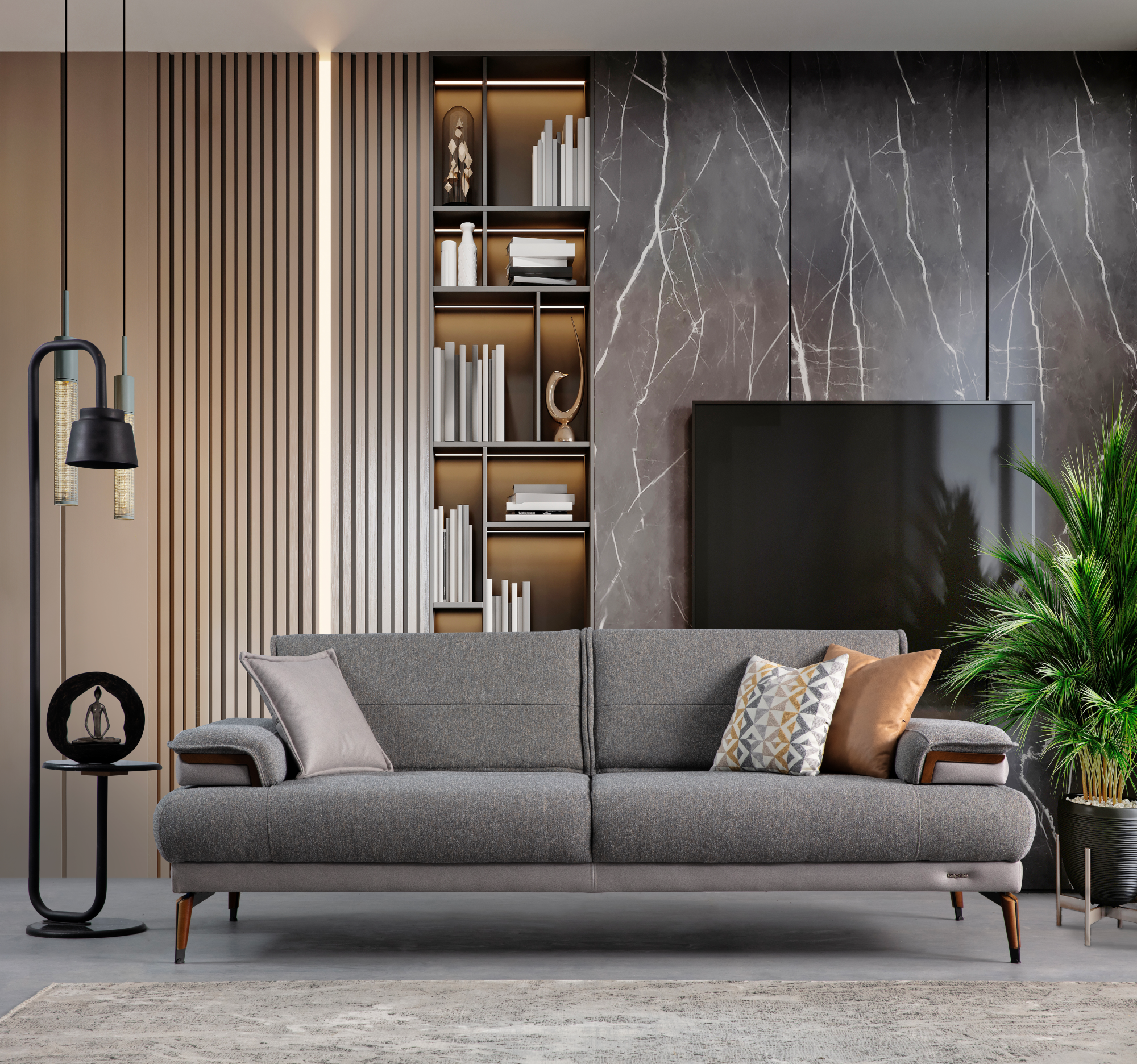 Vito 3 Seater Sofa by Netline Home Interior, stylish and comfortable fabric sofa with plush cushions for everyday use.