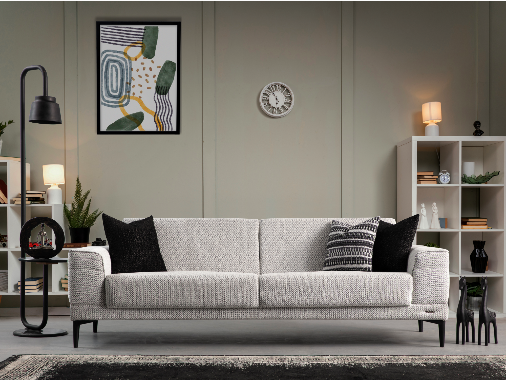 Netline Home Interior Maya 3 Seater Sofa showcasing plush cushions and modern design for stylish everyday comfort.