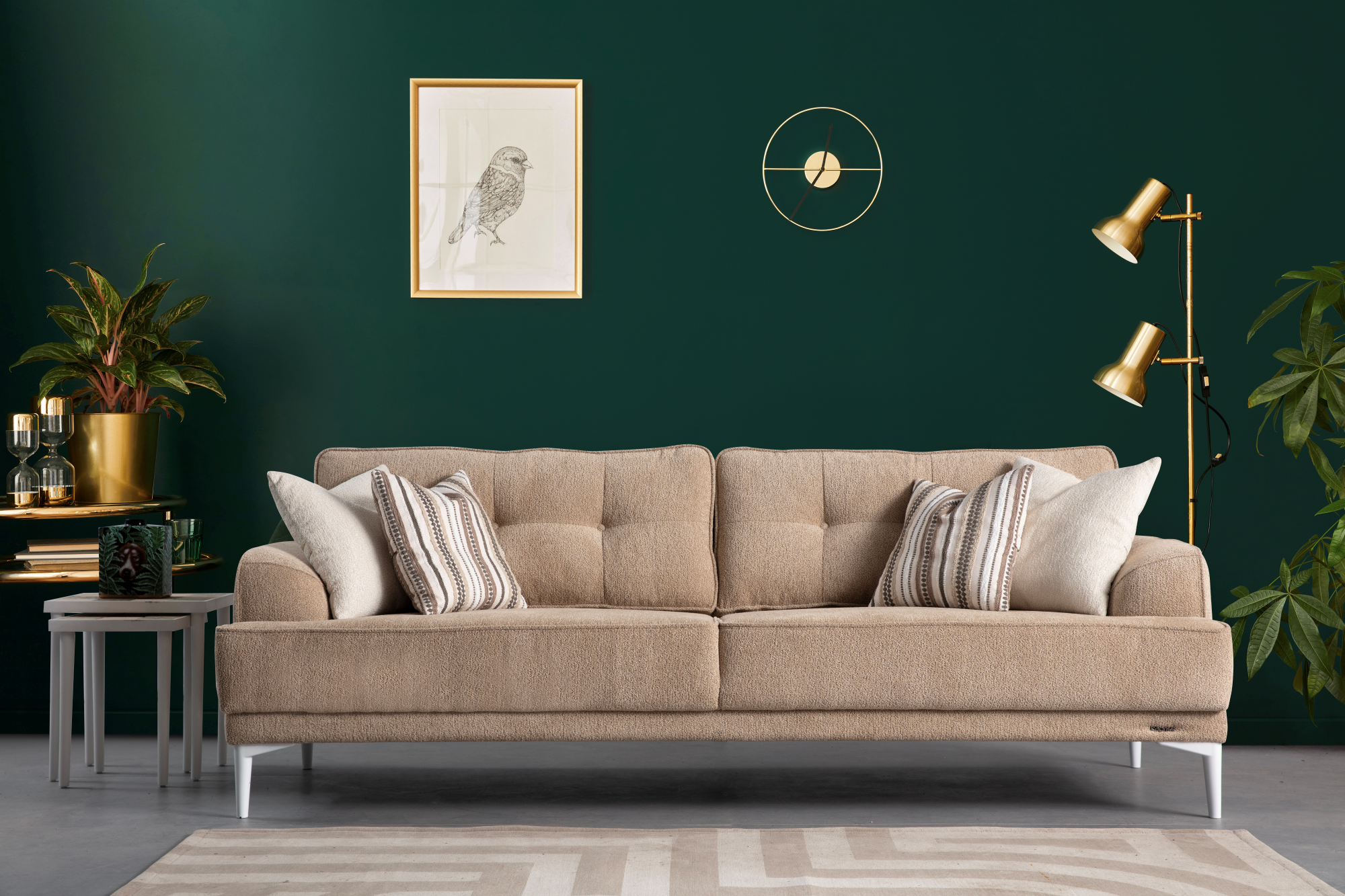 Netline Home Interior Sonya 3 Seater Sofa with plush cushions and modern design for stylish everyday comfort.