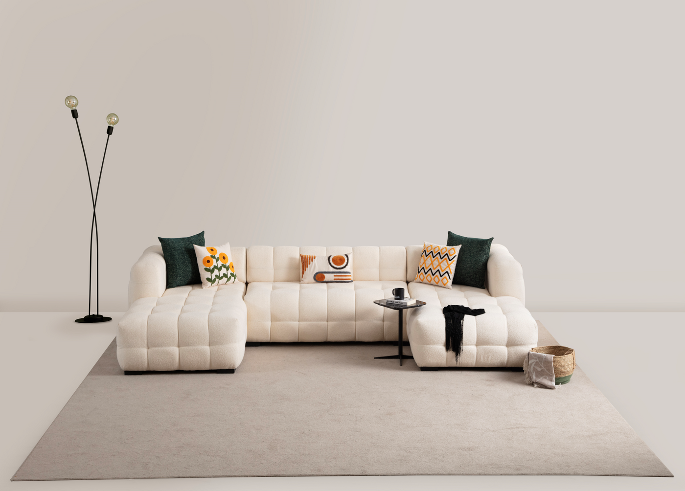 Estanze U-Shape Sleeper Corner Sofa (SG) by Netline Interiors