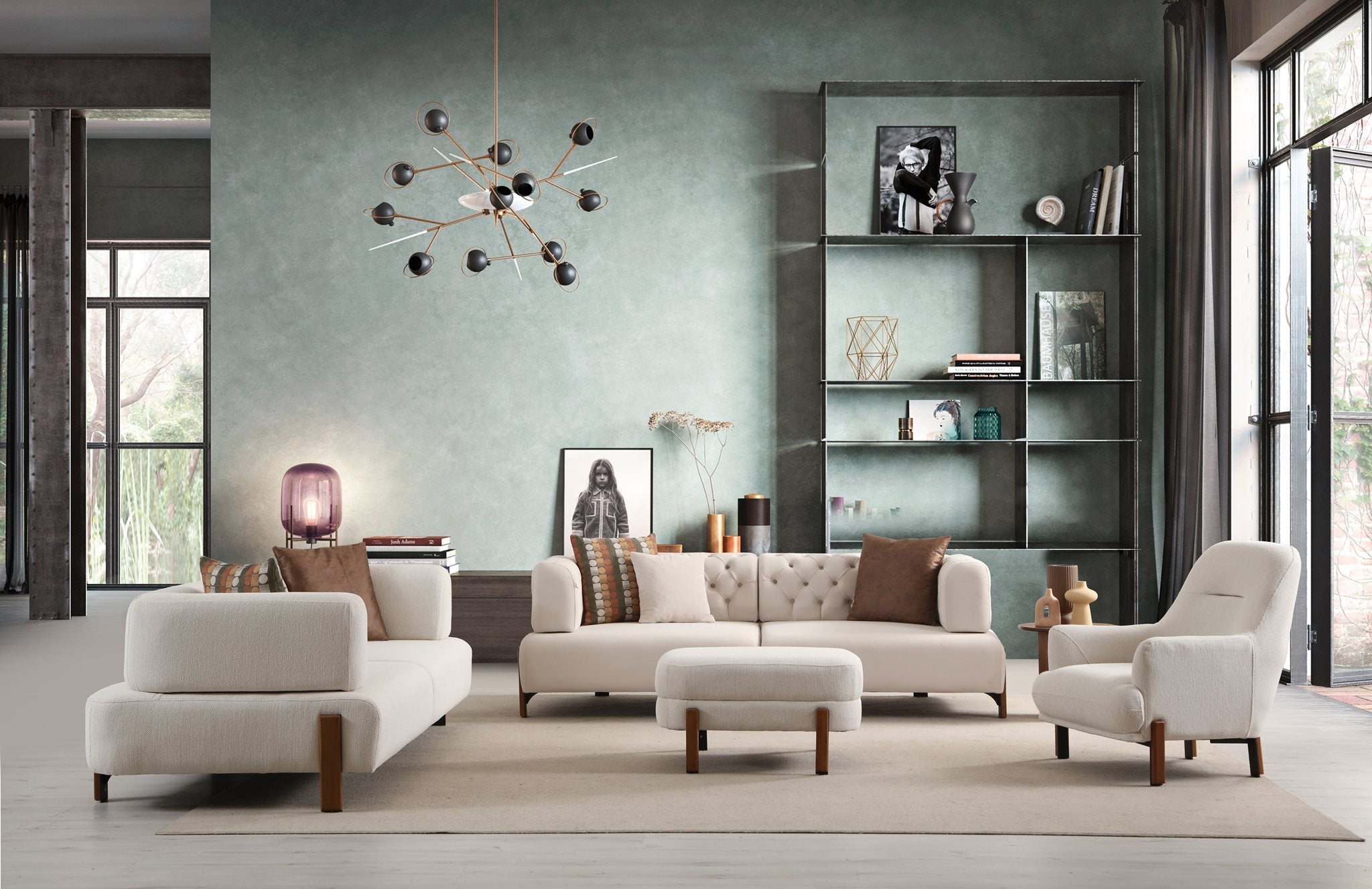 Netline Home Cratos wood sofa bed set