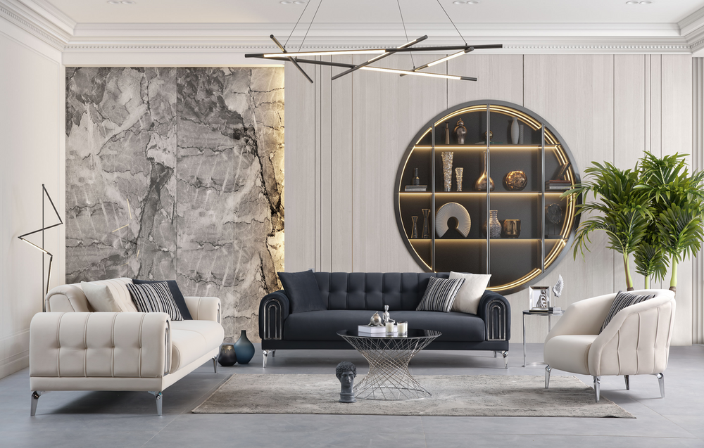 Navy Sofa Set by Netline Interiors