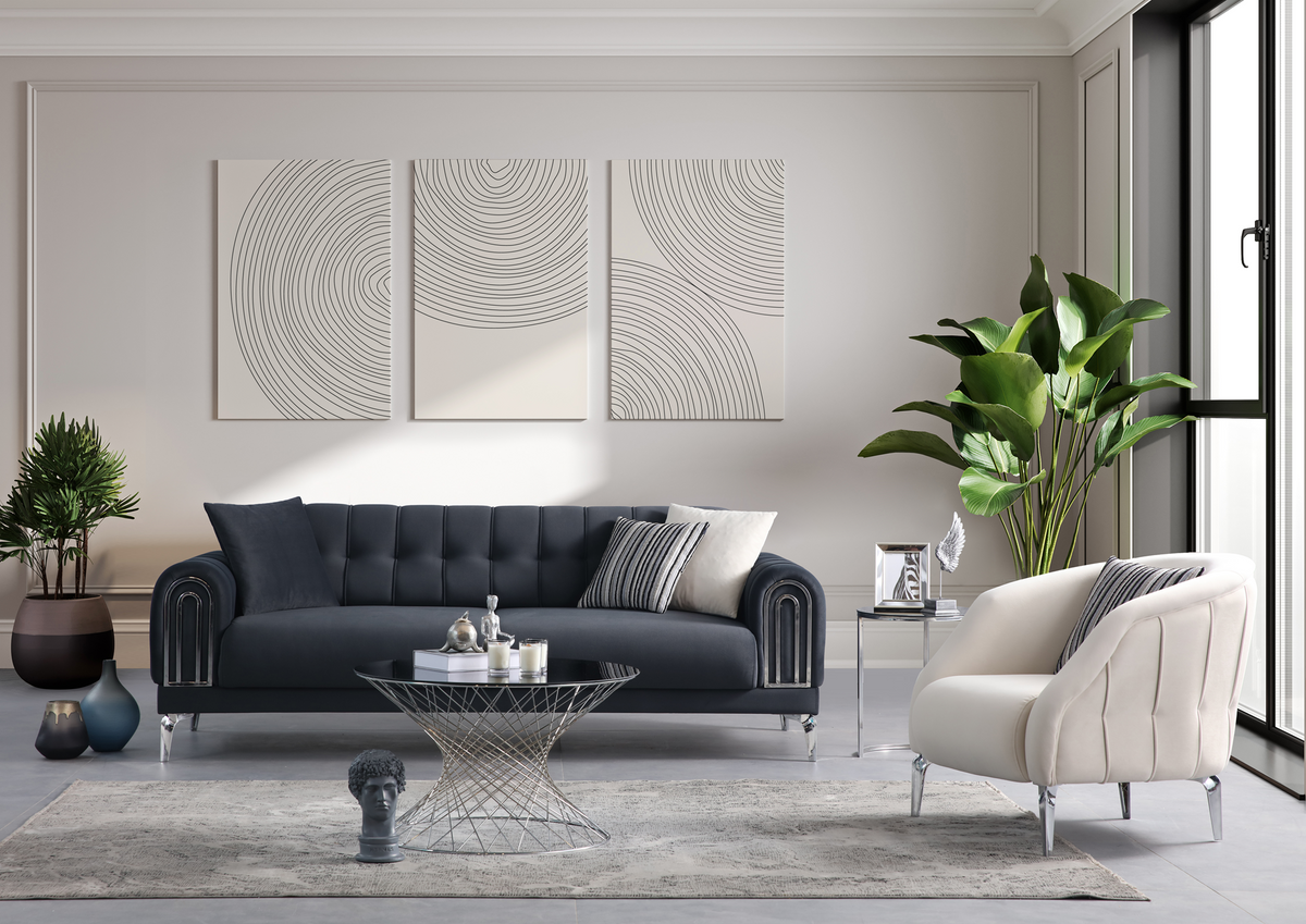 Navy Sofa Set by Netline Interiors