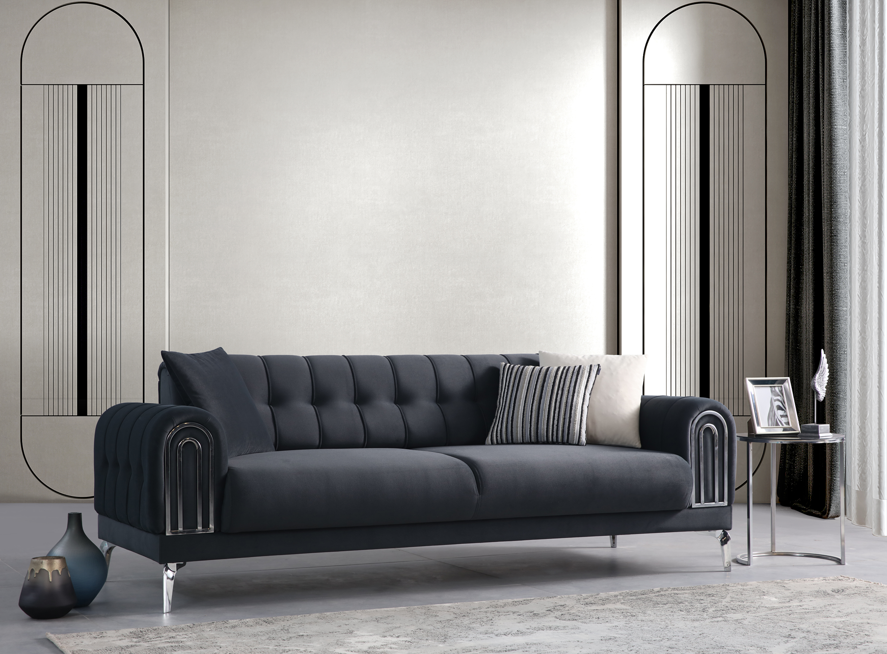 Netline Home Navy 2-Seater Sofa