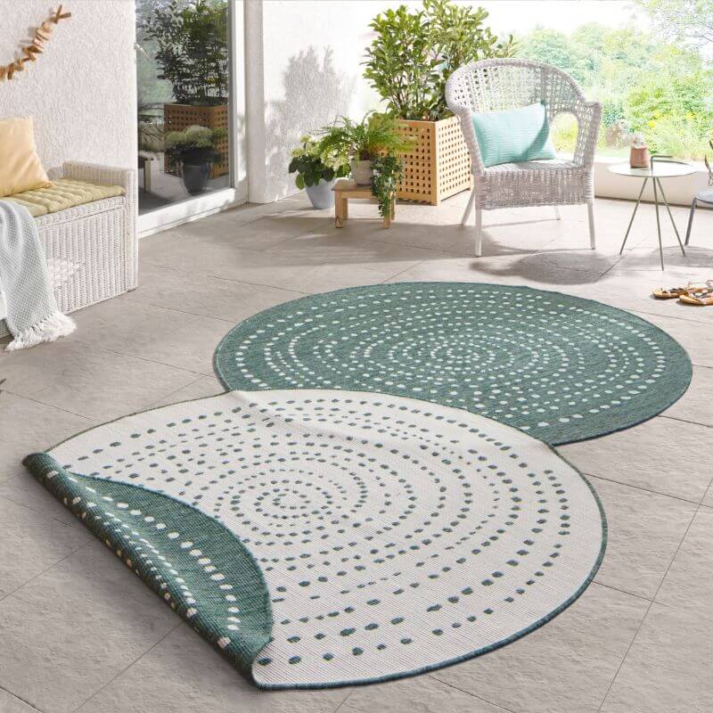 Indoor Outdoor Bali Reversible Round Rug