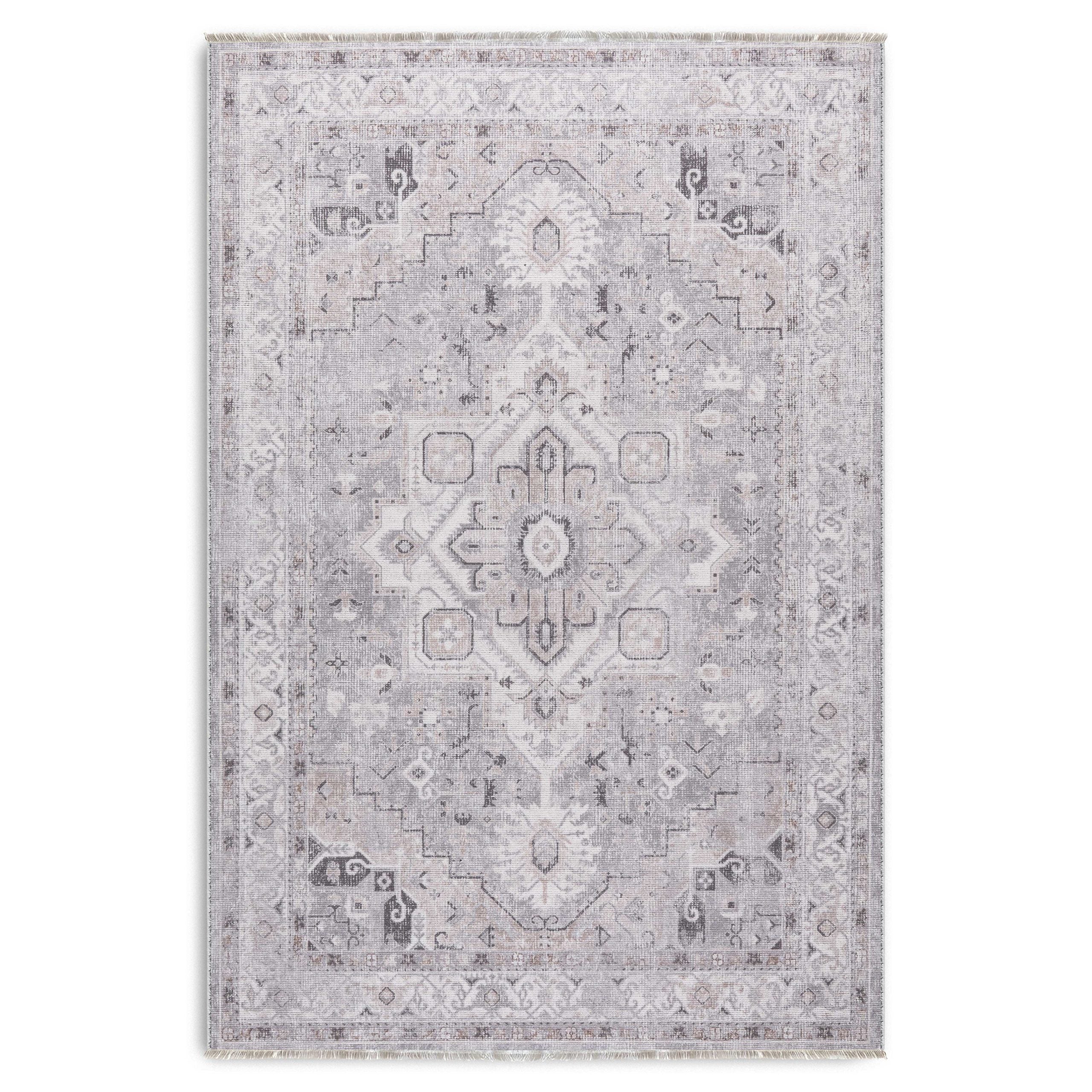 Netline Home Gray Silver Ethnic Classic Vintage Machine Washable Chenille Rug Design NH7151 - Hilltop Photoshoot - Netline Home