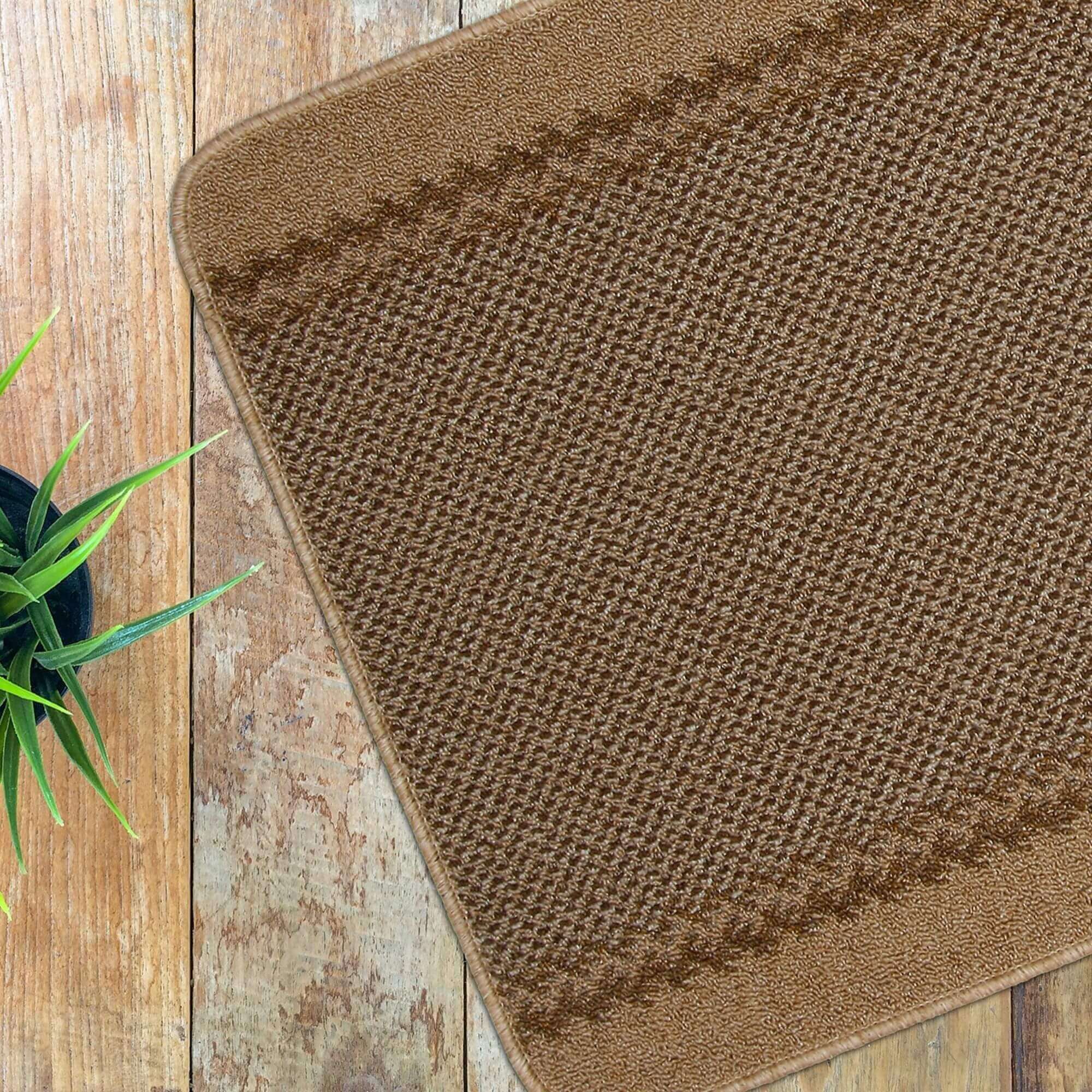 Washable Bordered Beige Rug | 116B