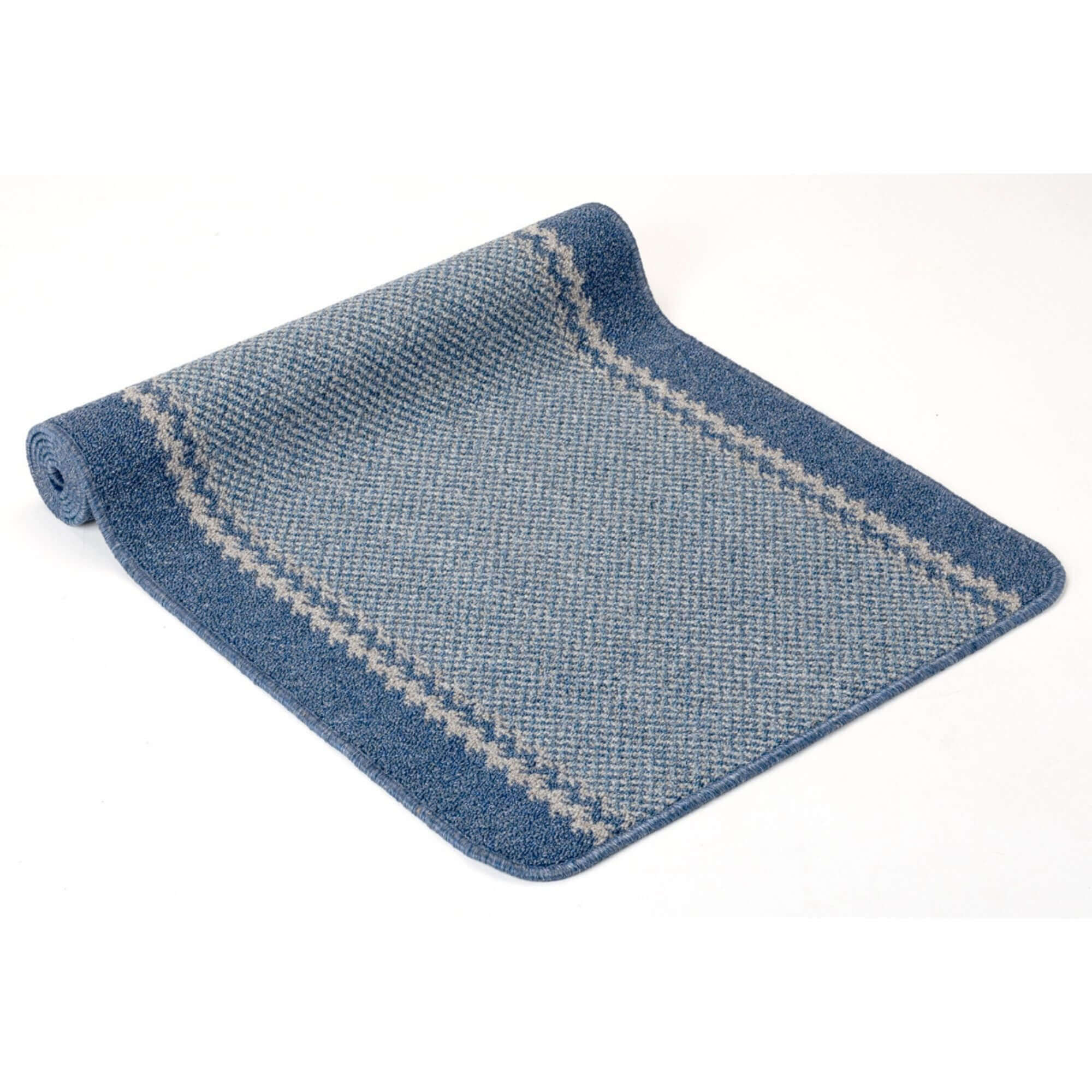 Washable Bordered Blue Rug | 116Blu