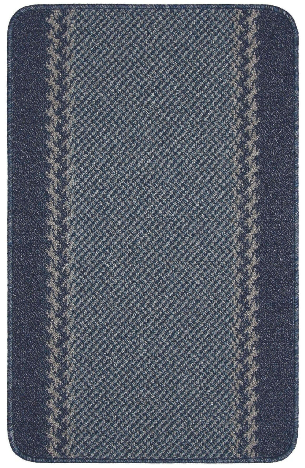 Washable Bordered Blue Rug | 116Blu