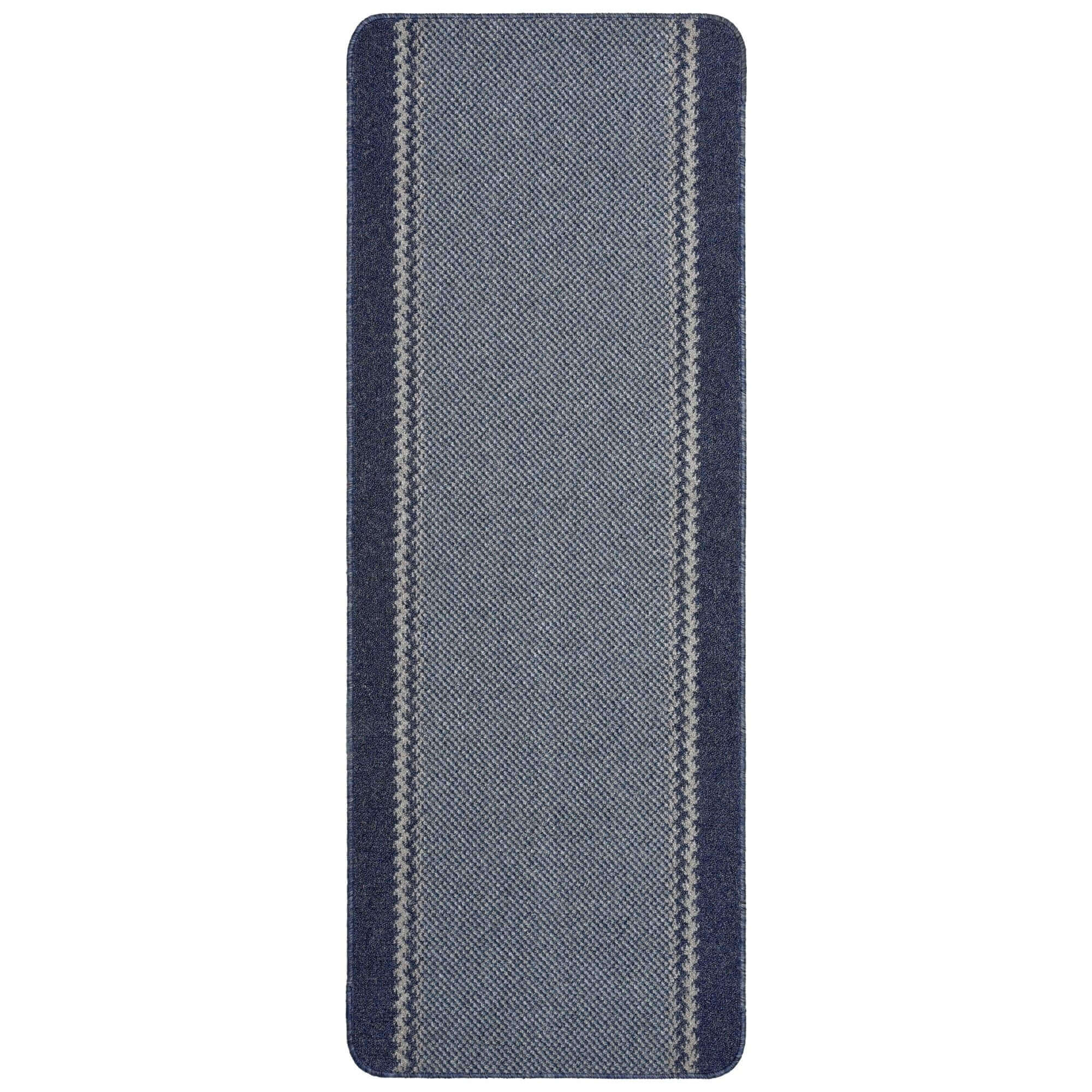 Washable Bordered Blue Rug | 116Blu