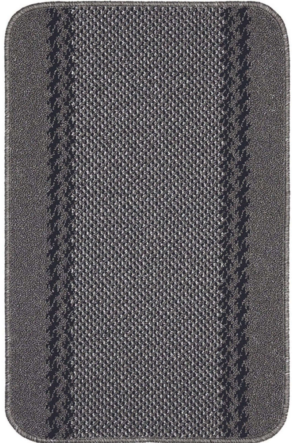 Washable Bordered Dark Grey Rug – 116D