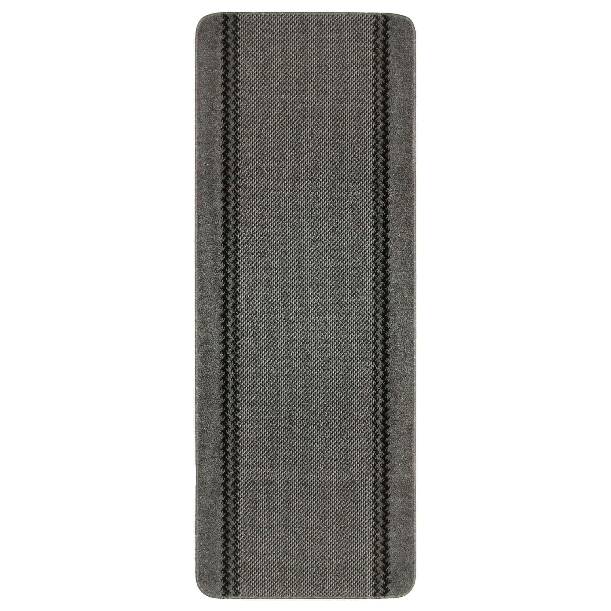 Washable Bordered Dark Grey Rug | 116D