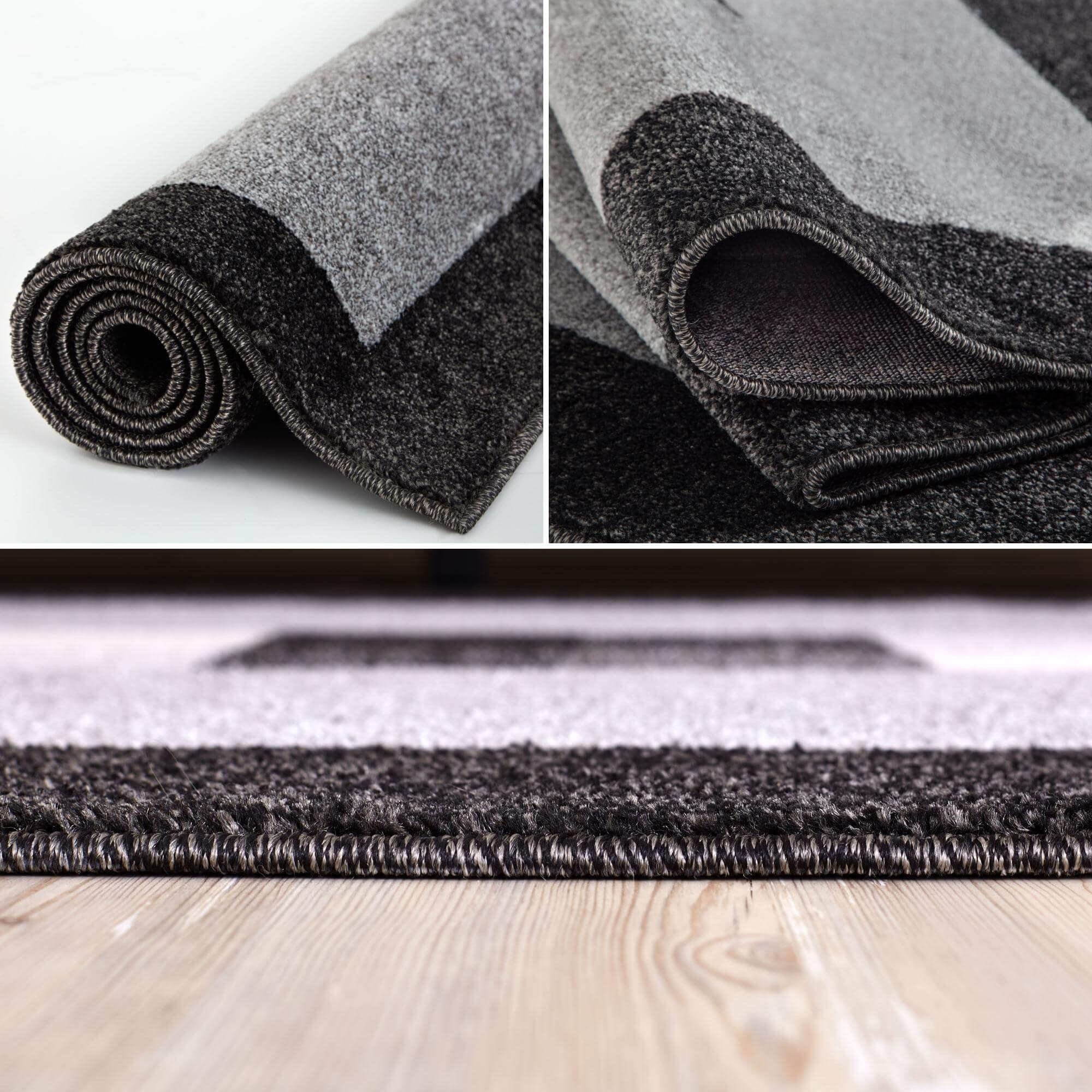 Ephesus Grey Black Rug | 7439GB