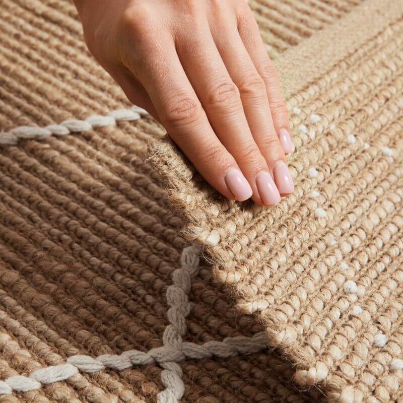 Jute Rug Kunu Natural Handwoven Diamond Design