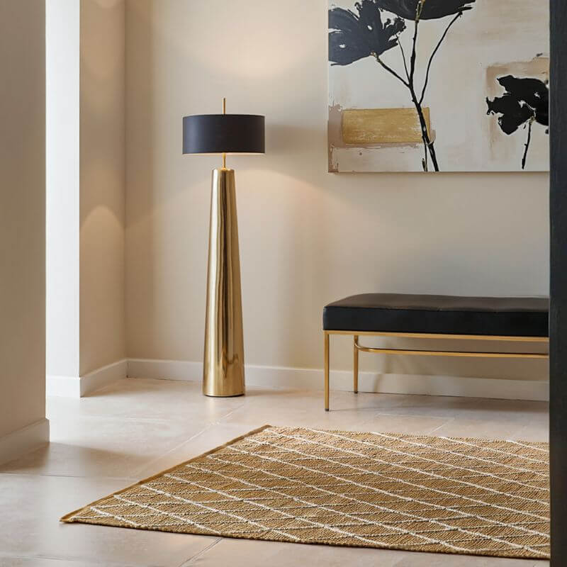 Jute Rug Kunu Natural Handwoven Diamond Design