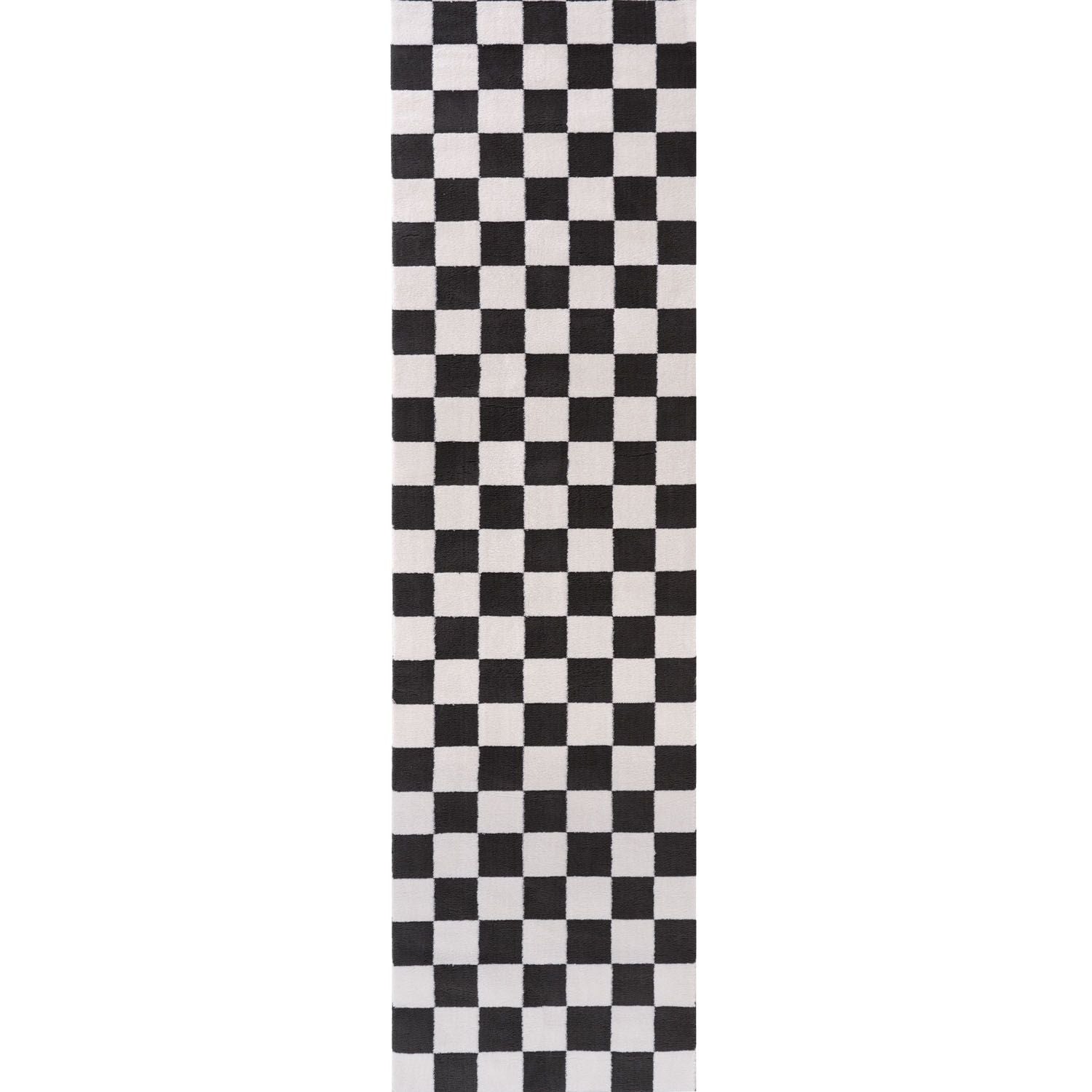 Loft Checkerboard Dark Grey Rug