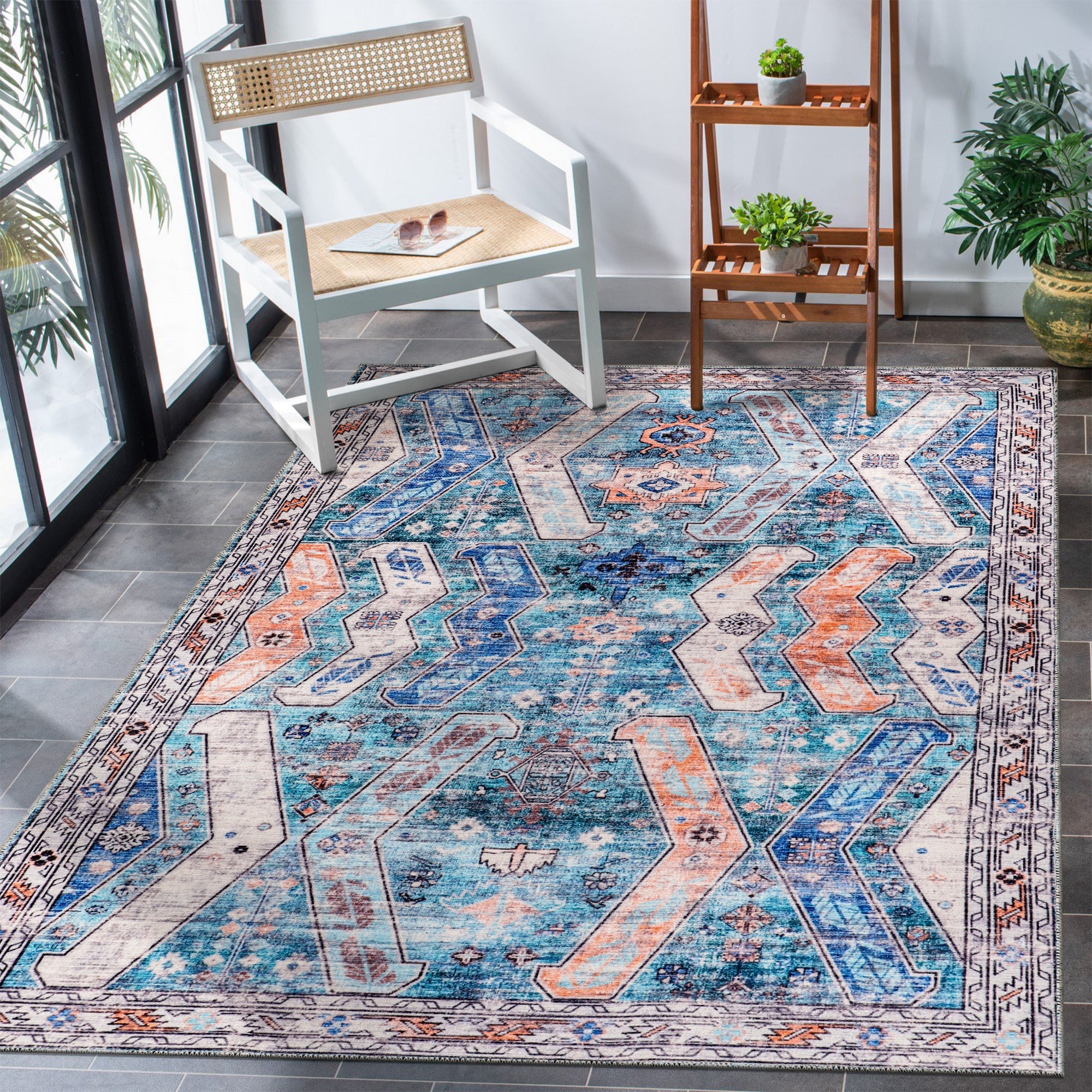 Netline Home Rugs Depot Ð Kilim Red Medallion Washable Rug Ð Design NL1015