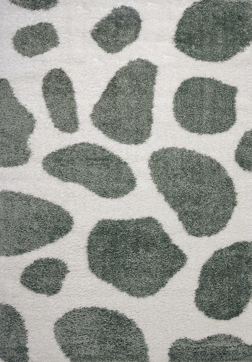 Top view of the Moodi Shaggy Green Erosan Runner Rug by The Rugs with a soft, shaggy texture and vibrant green color.