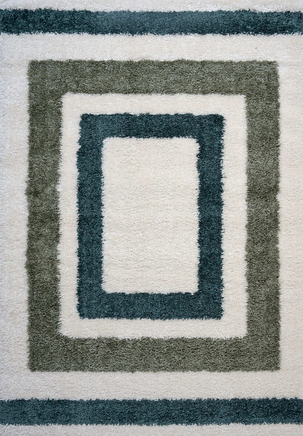 Top view of the Moodi Shaggy Green Marina Runner Rug by The Rugs, featuring soft shaggy texture and vibrant green color.