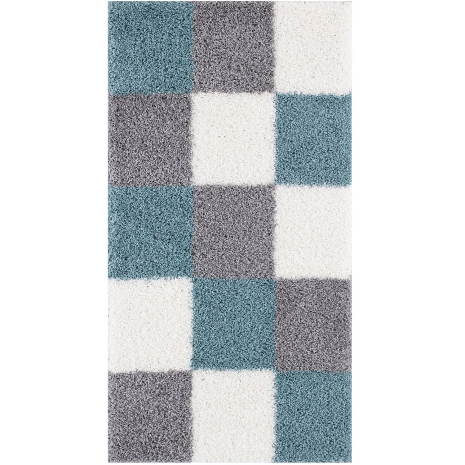 Myshaggy Geometric Duck Egg Blue Rug