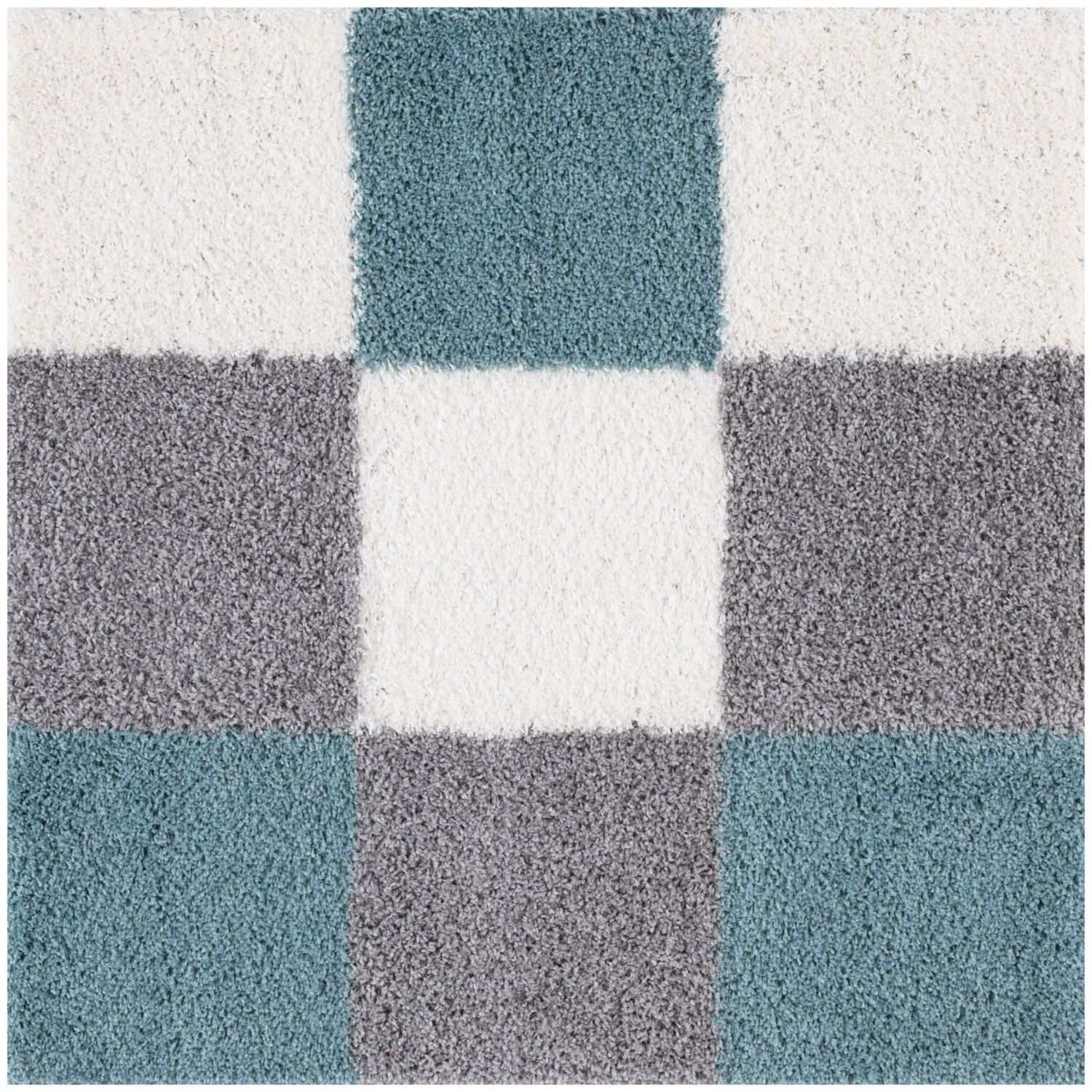 Myshaggy Geometric Duck Egg Blue Rug