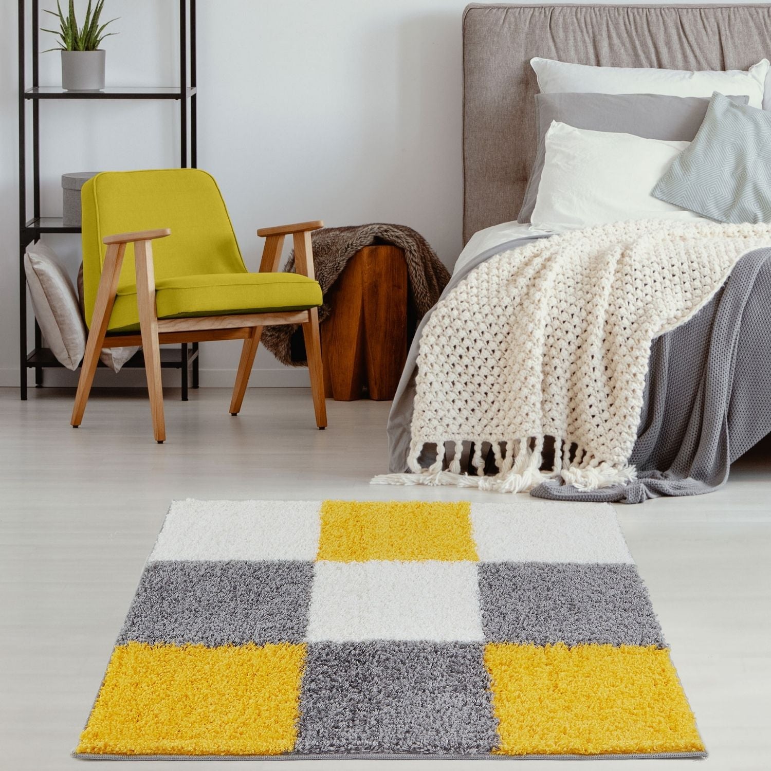 Myshaggy Geometric Yellow Rug