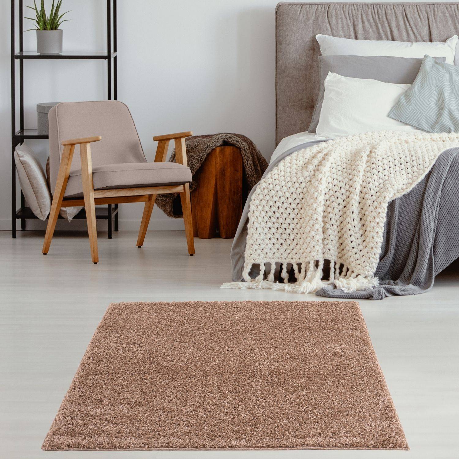 Myshaggy Solid Beige Rug