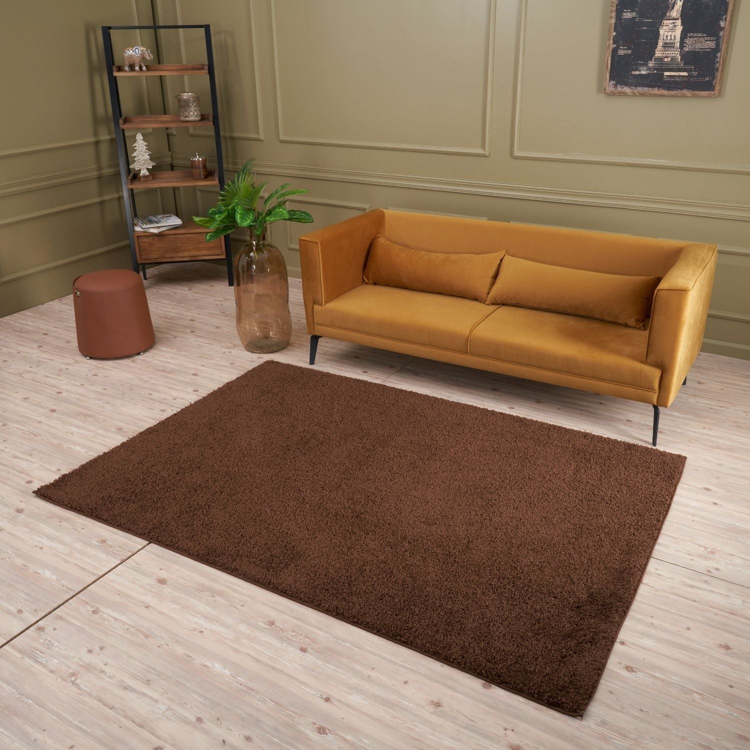 Myshaggy Solid Brown Rug