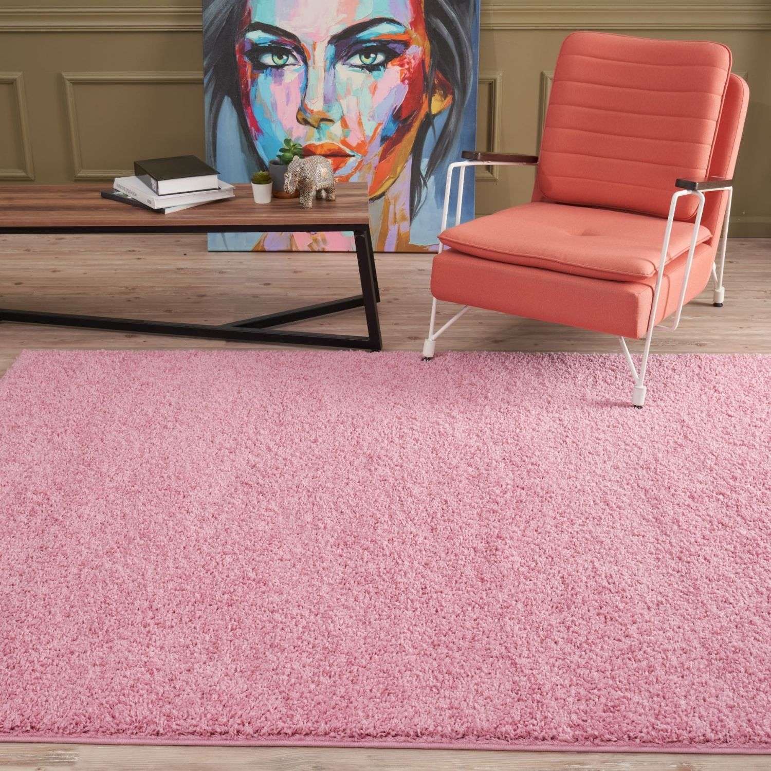 Myshaggy Solid Pink Rug