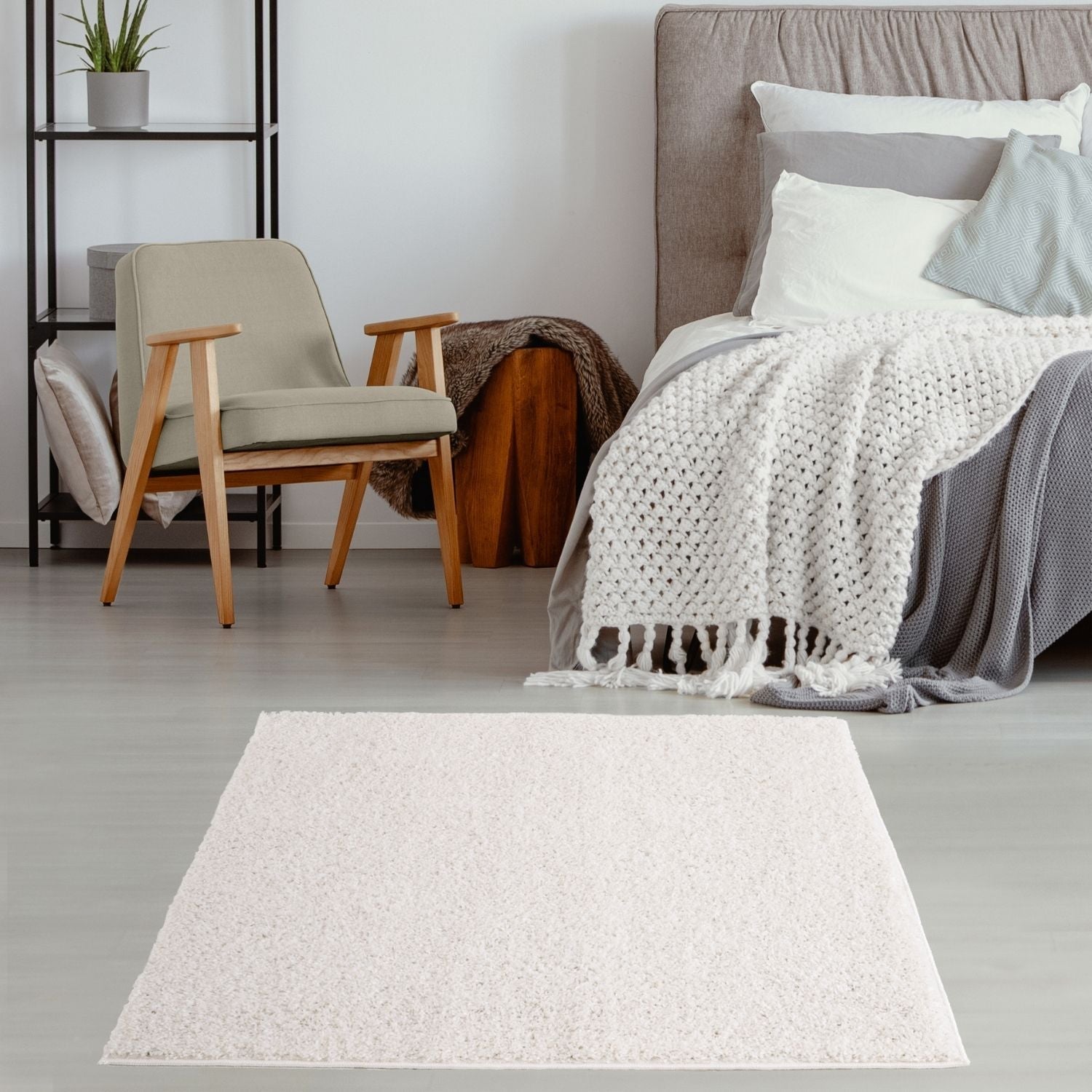 Myshaggy Solid White Rug