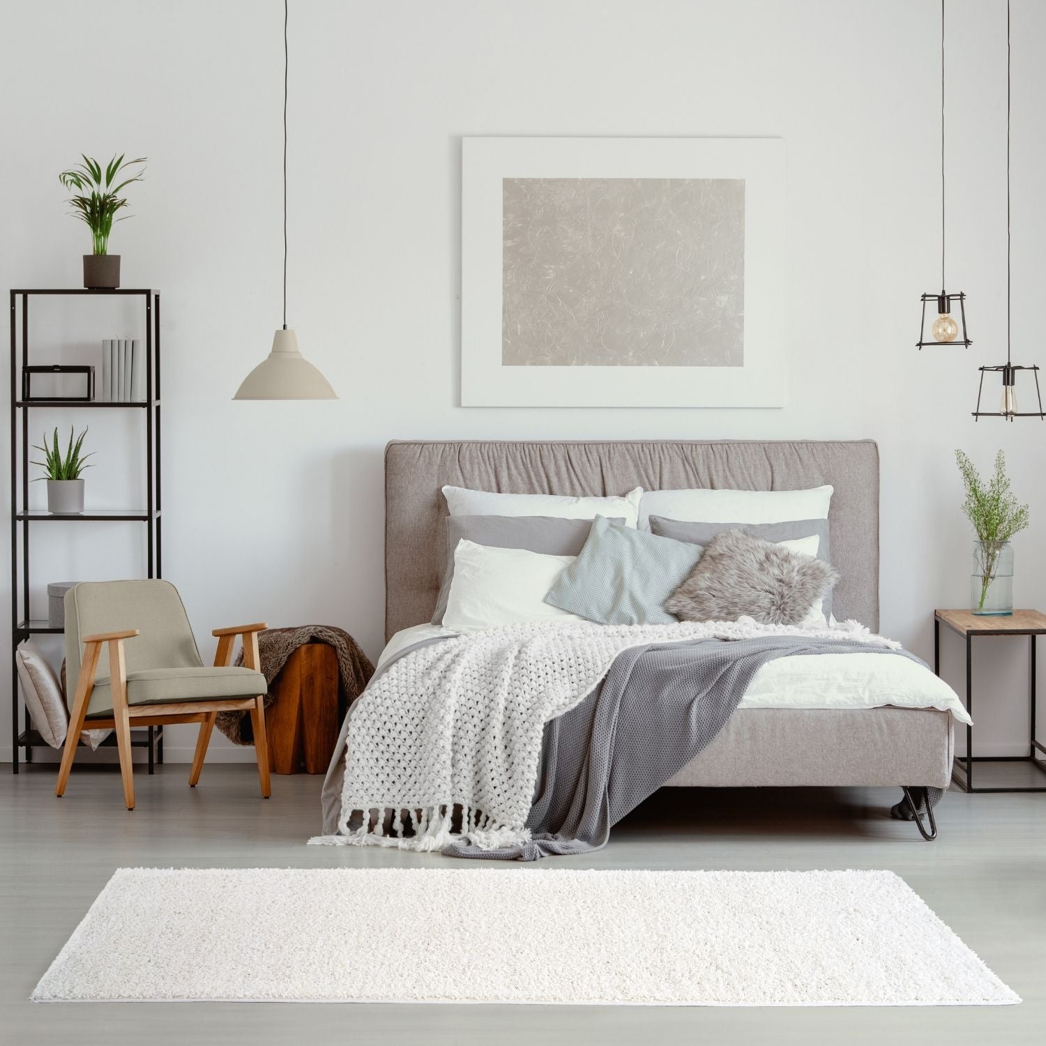 Myshaggy Solid White Rug