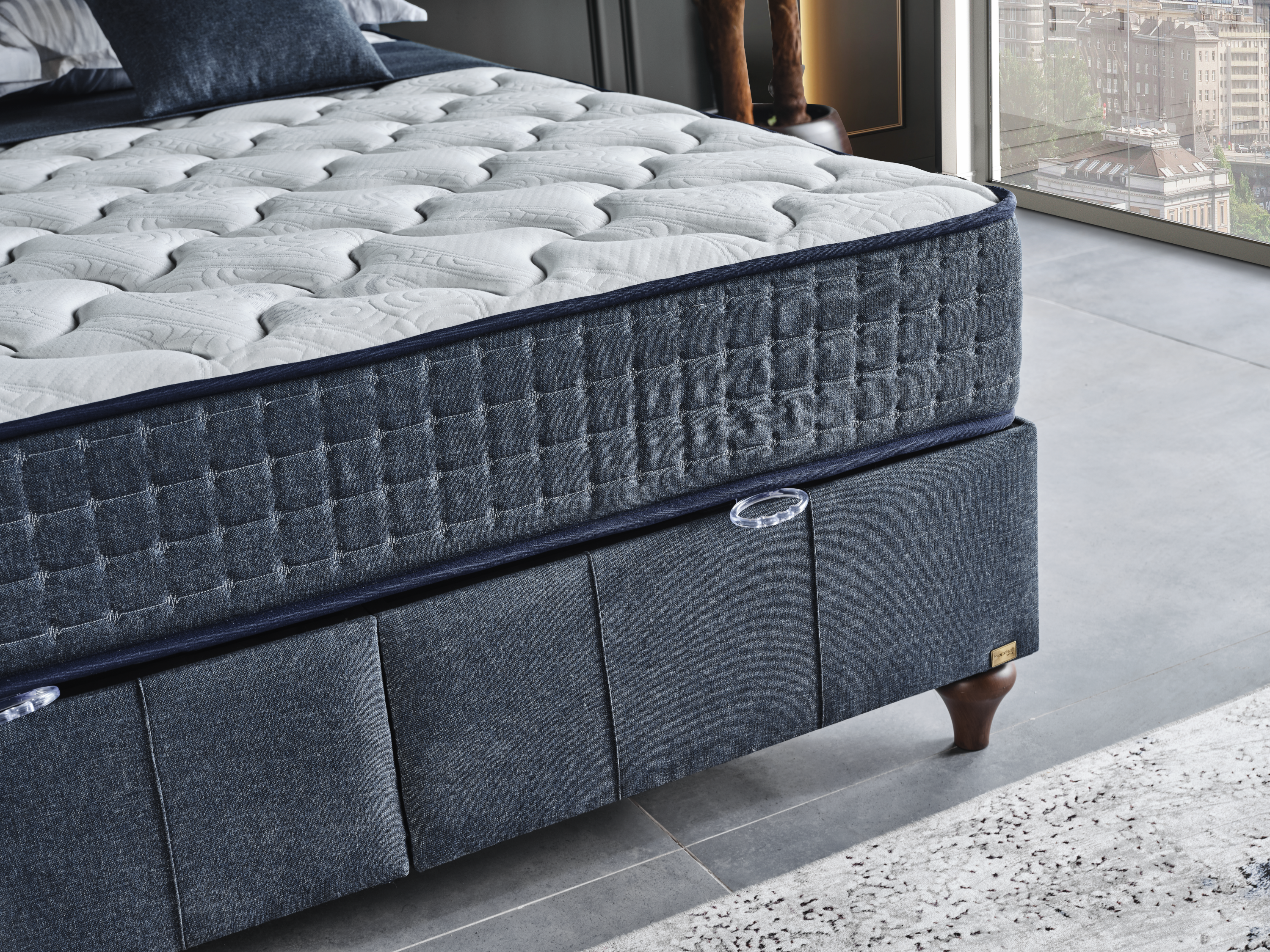 Netline Home Interior Soho Bed Sets in stylish bedroom comfort with matching bedding and decorative pillows.