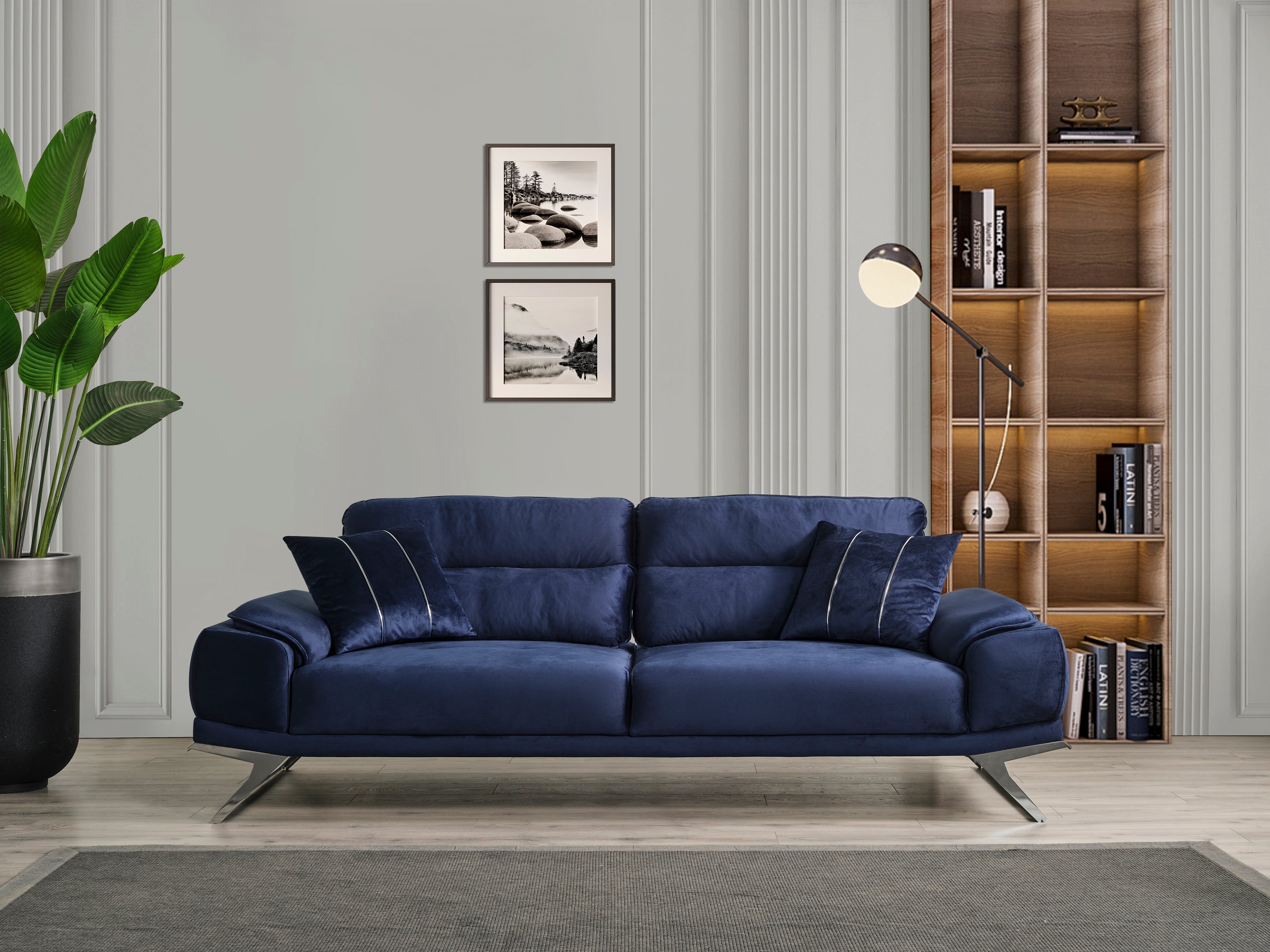 Netline Home Interior Hazal 3 Seater Sofa with plush cushions and modern design, perfect for stylish everyday living.